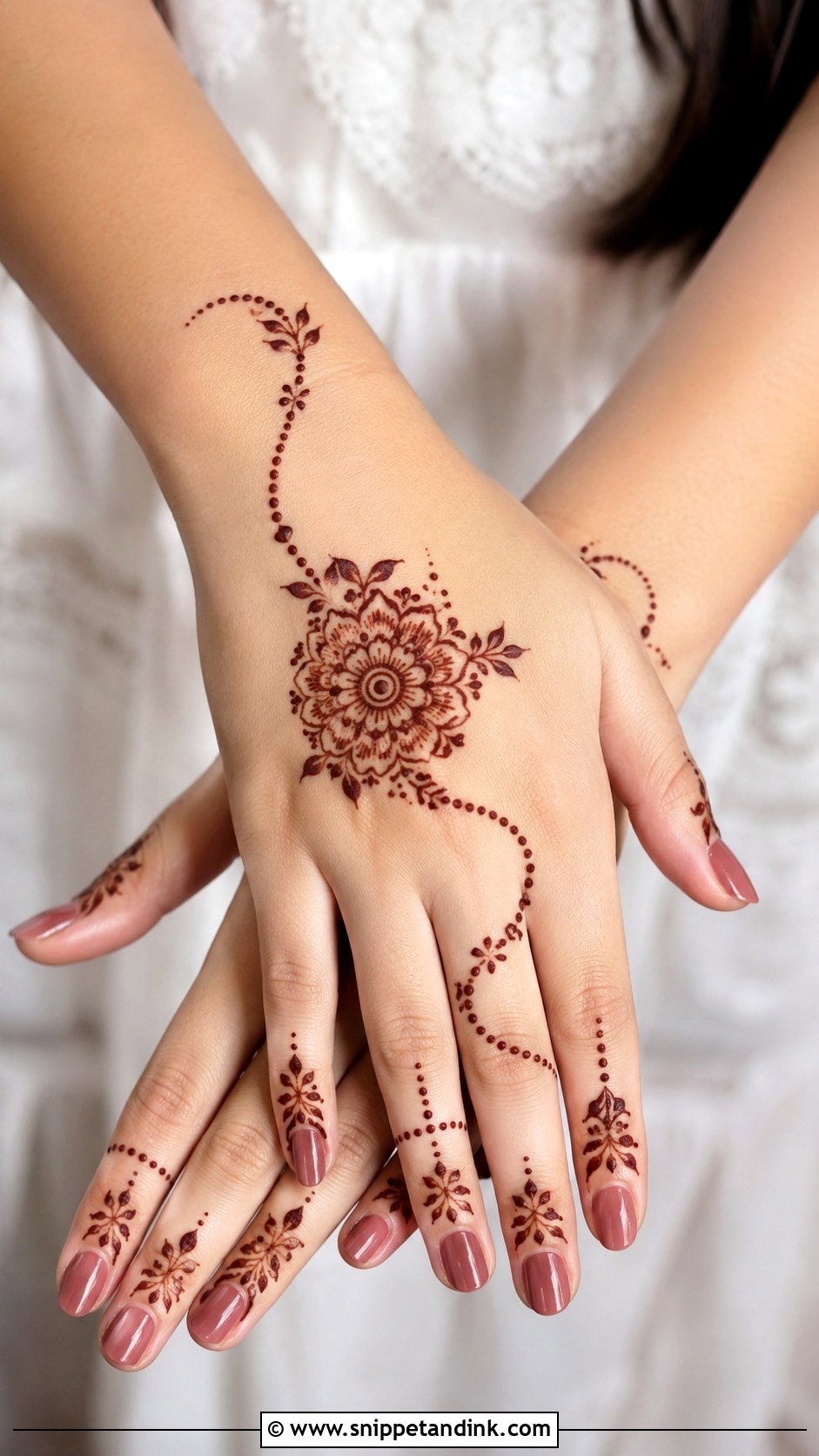 Back Hand Mehndi Design With Dots - Snippet and Ink - 35 Simple Beautiful Back Hand Mehndi Designs