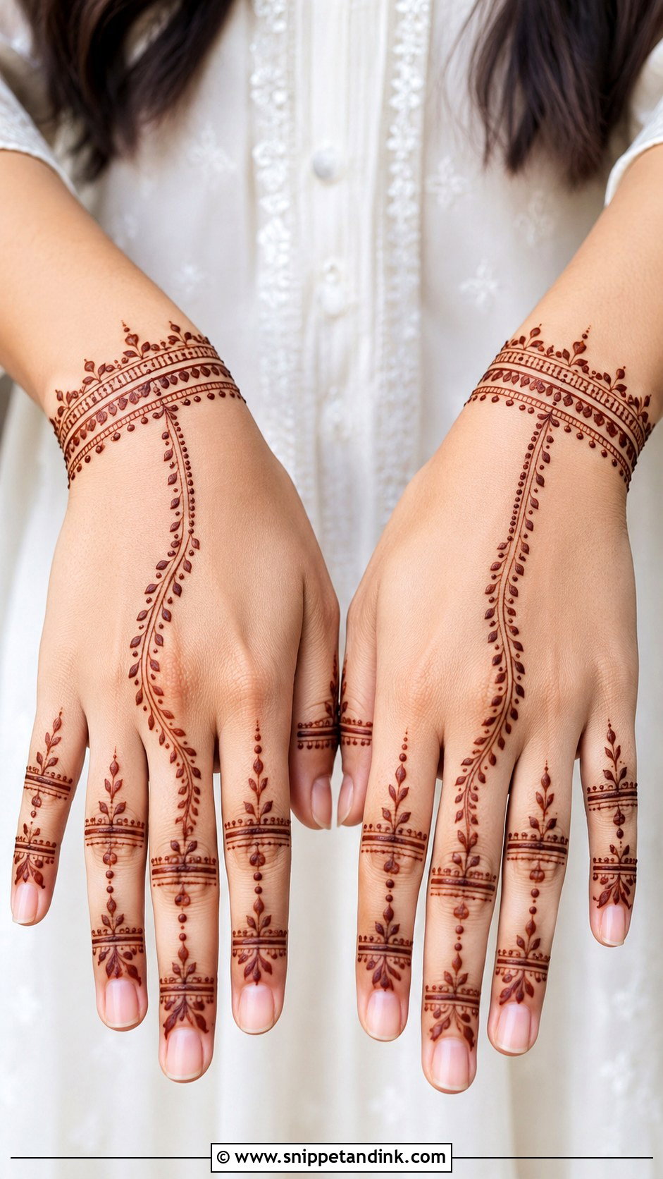 Back Hand Mehndi Design With Lines - Snippet and Ink - 30 Simple Back Hand Mehndi Design Ideas