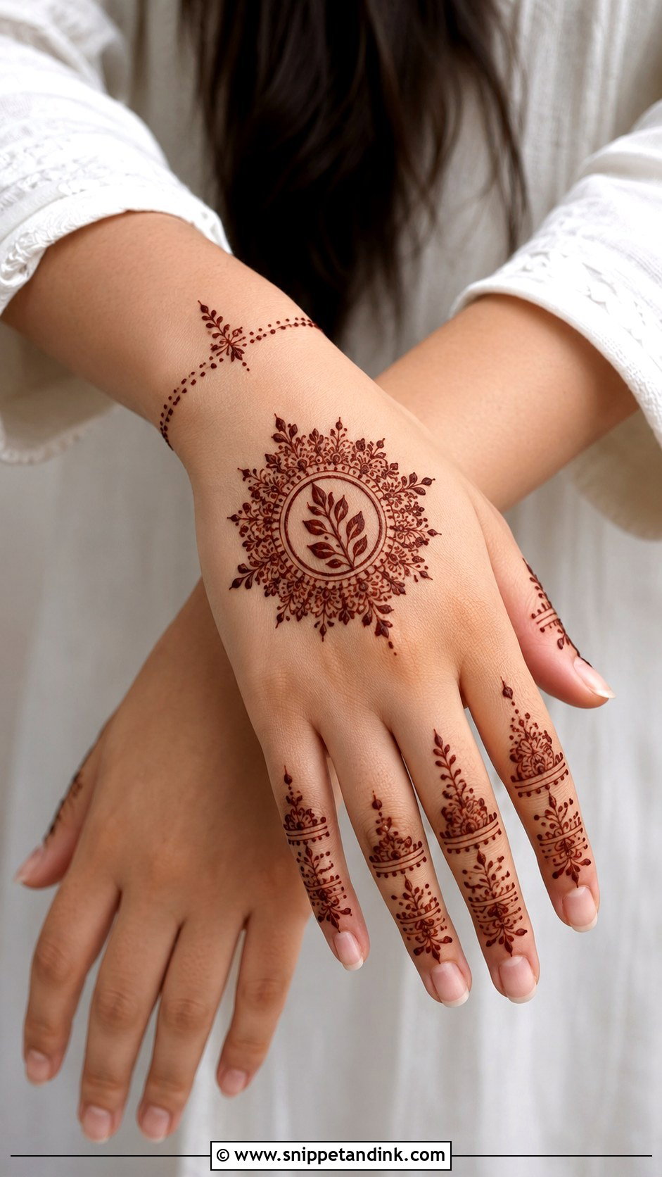 Back Hand Mehndi Design With Minimal Wrist - Snippet and Ink - 35 Simple Back Hand Mehndi Designs