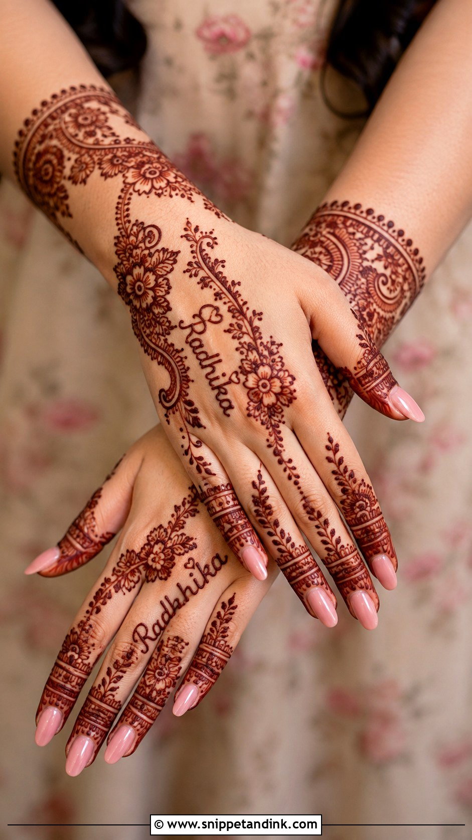 Back Hand Mehndi Design With Name - Snippet and Ink - 35 Trendy Back Hand Mehndi Designs
