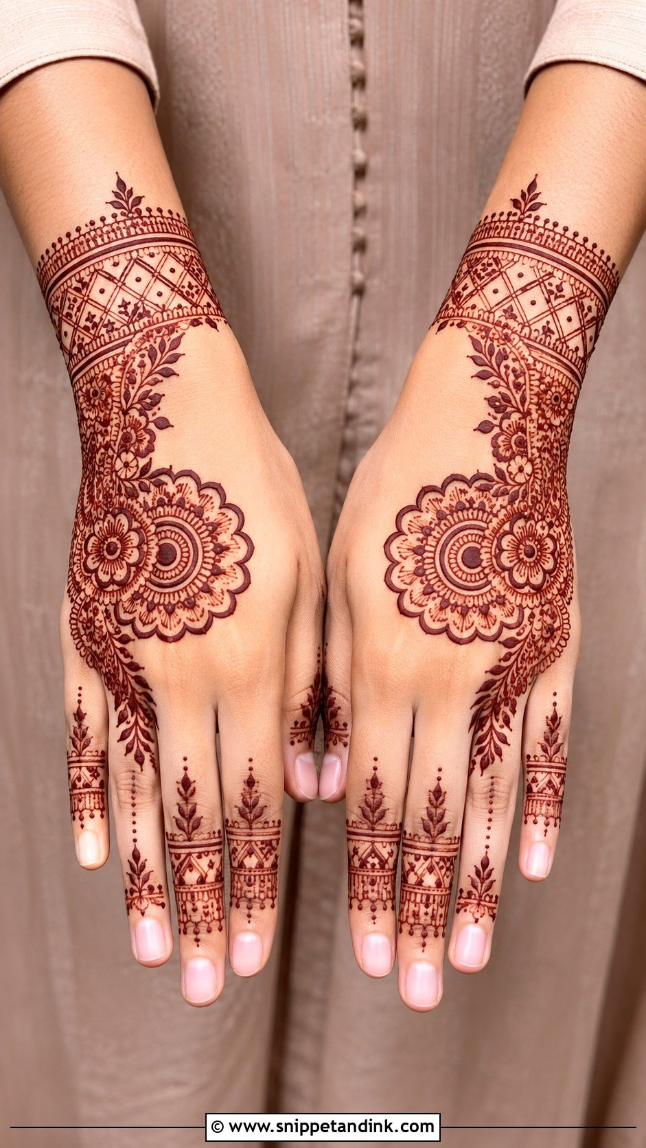 Back Hand Mehndi Design With Negative Space - Snippet and Ink - 35 Back Hand Mehndi Designs
