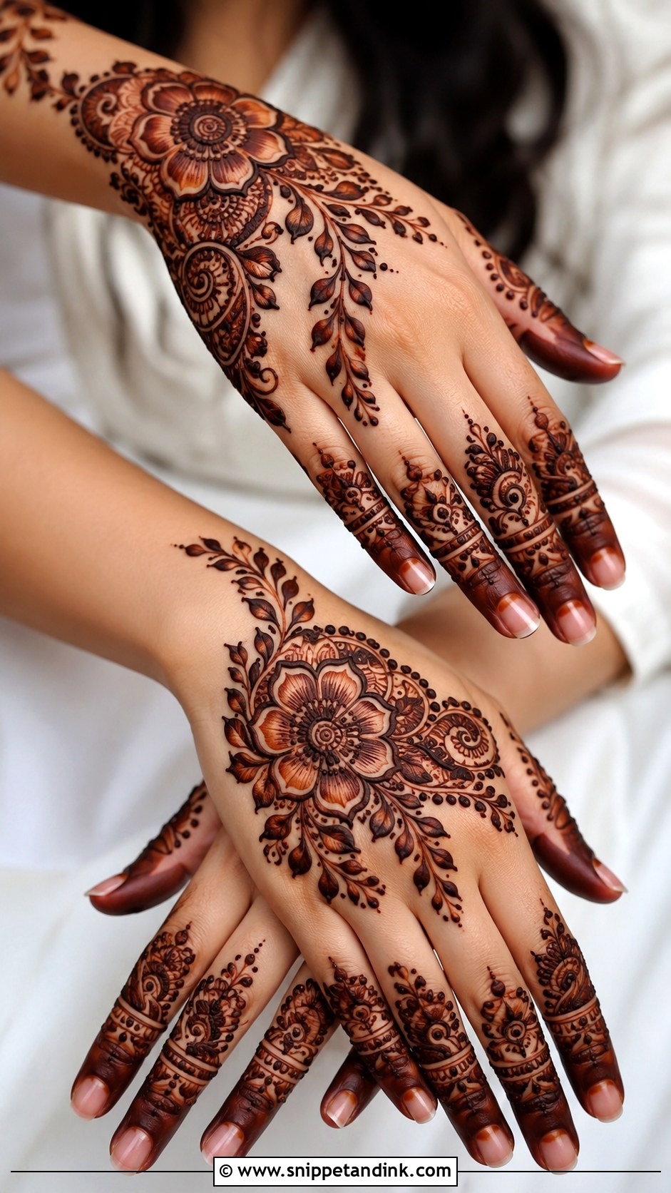 Back Hand Mehndi Design With Shading - Snippet and Ink - 35 Simple Beautiful Back Hand Mehndi Designs