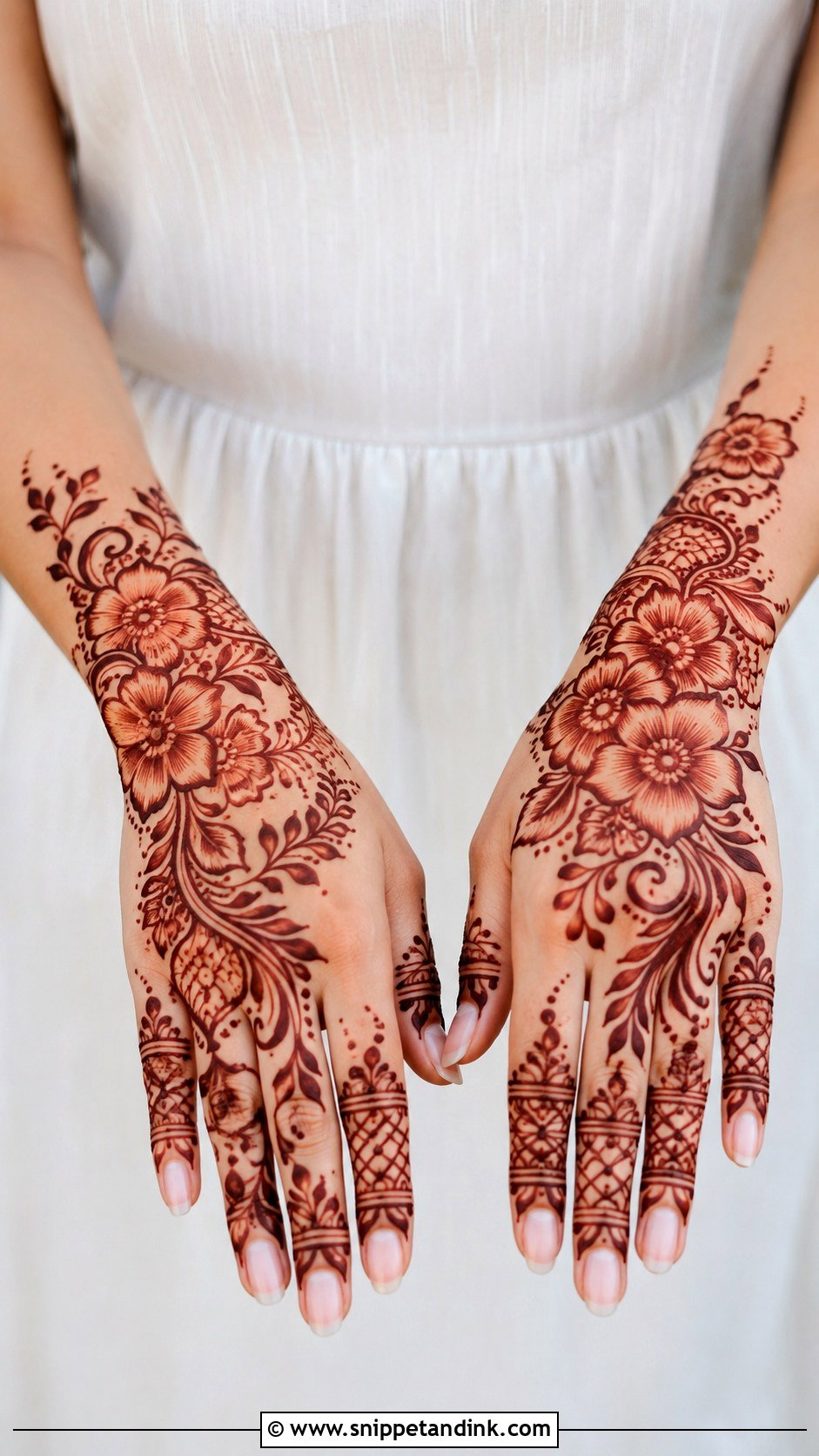 Back Hand Mehndi Design With Shading - Snippet and Ink - 30 Simple Back Hand Mehndi Design Ideas
