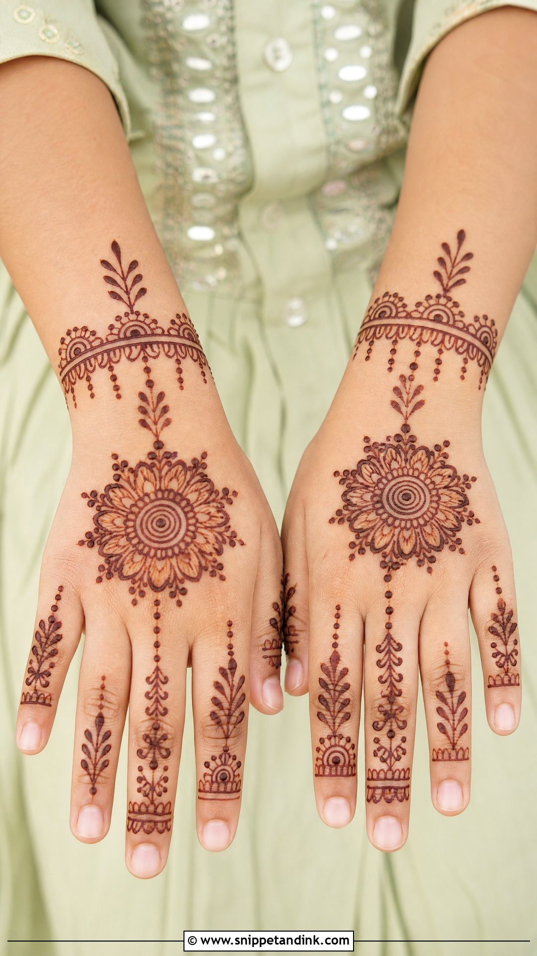 Back Hand Mehndi Design for Children - Snippet and Ink - 30 Mehndi Designs for Children