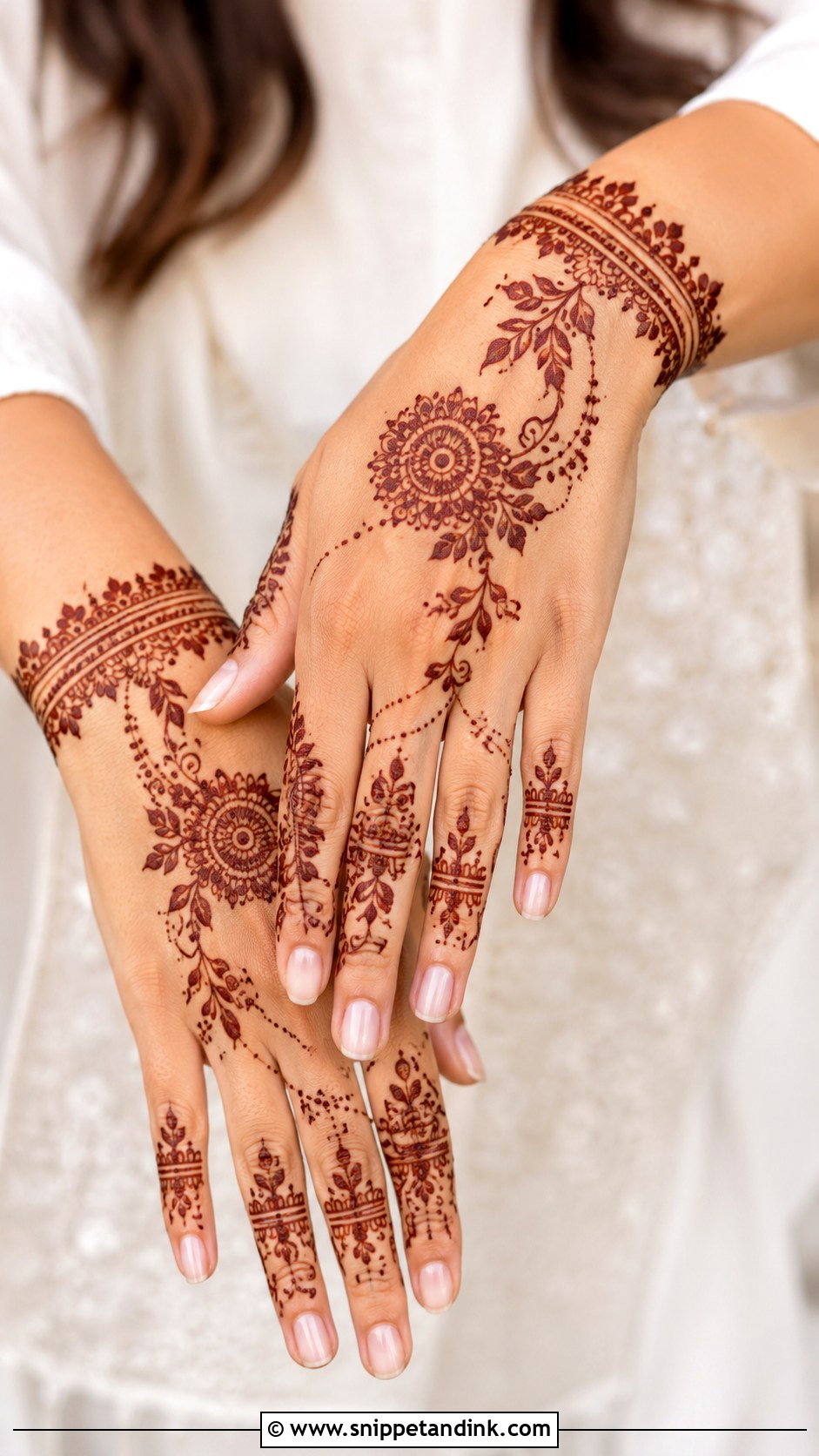 Back Hand Mehndi Design - Snippet and Ink - 30 Cool Mehndi Designs