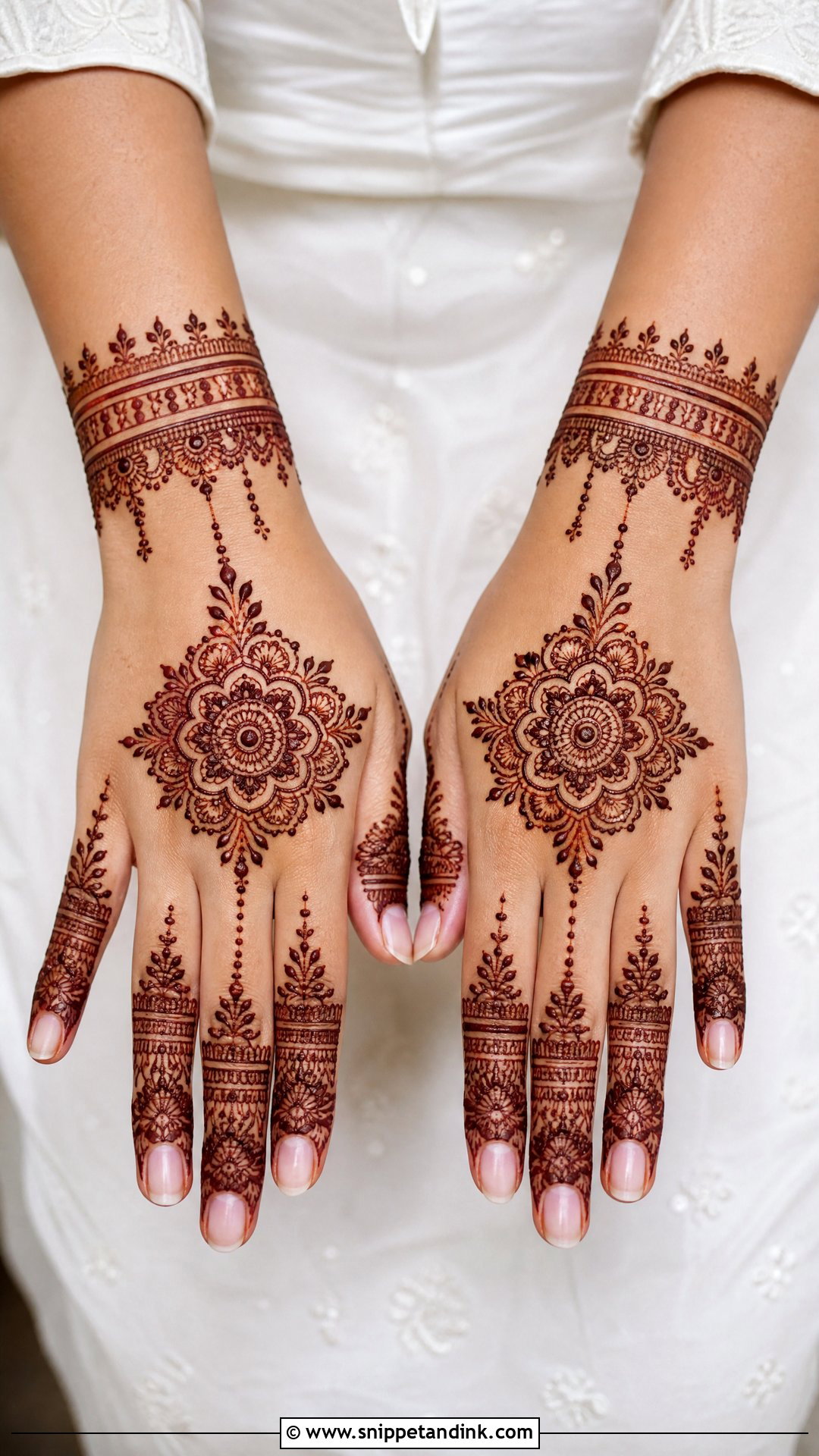 Back Hand Muslim Bridal Mehndi Design - Snippet and Ink - 30 Unique Muslim Bridal Mehndi Designs