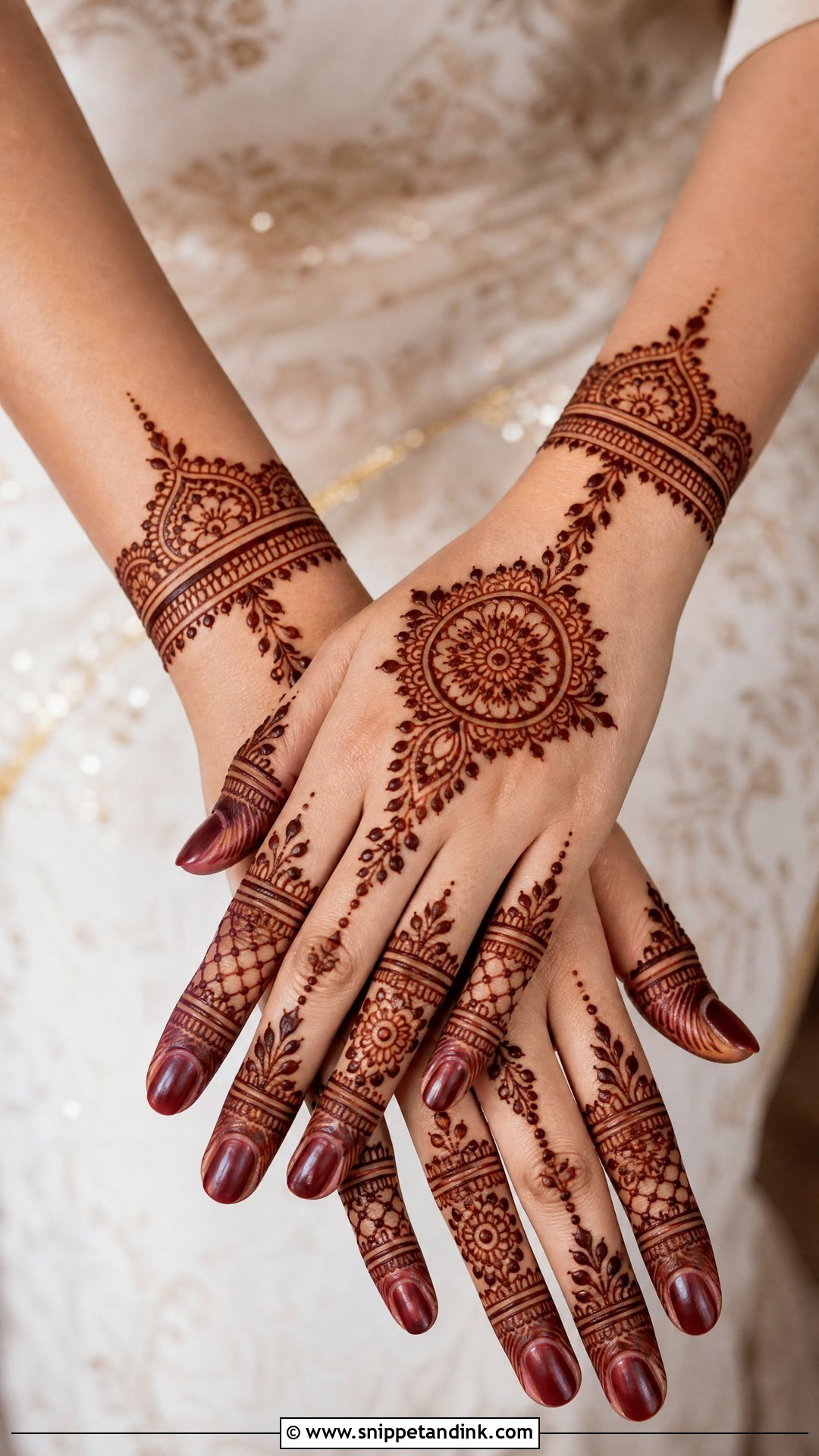 Back Hand Nikah Mehndi Design - Snippet and Ink - 25 Nikah Mehndi Designs