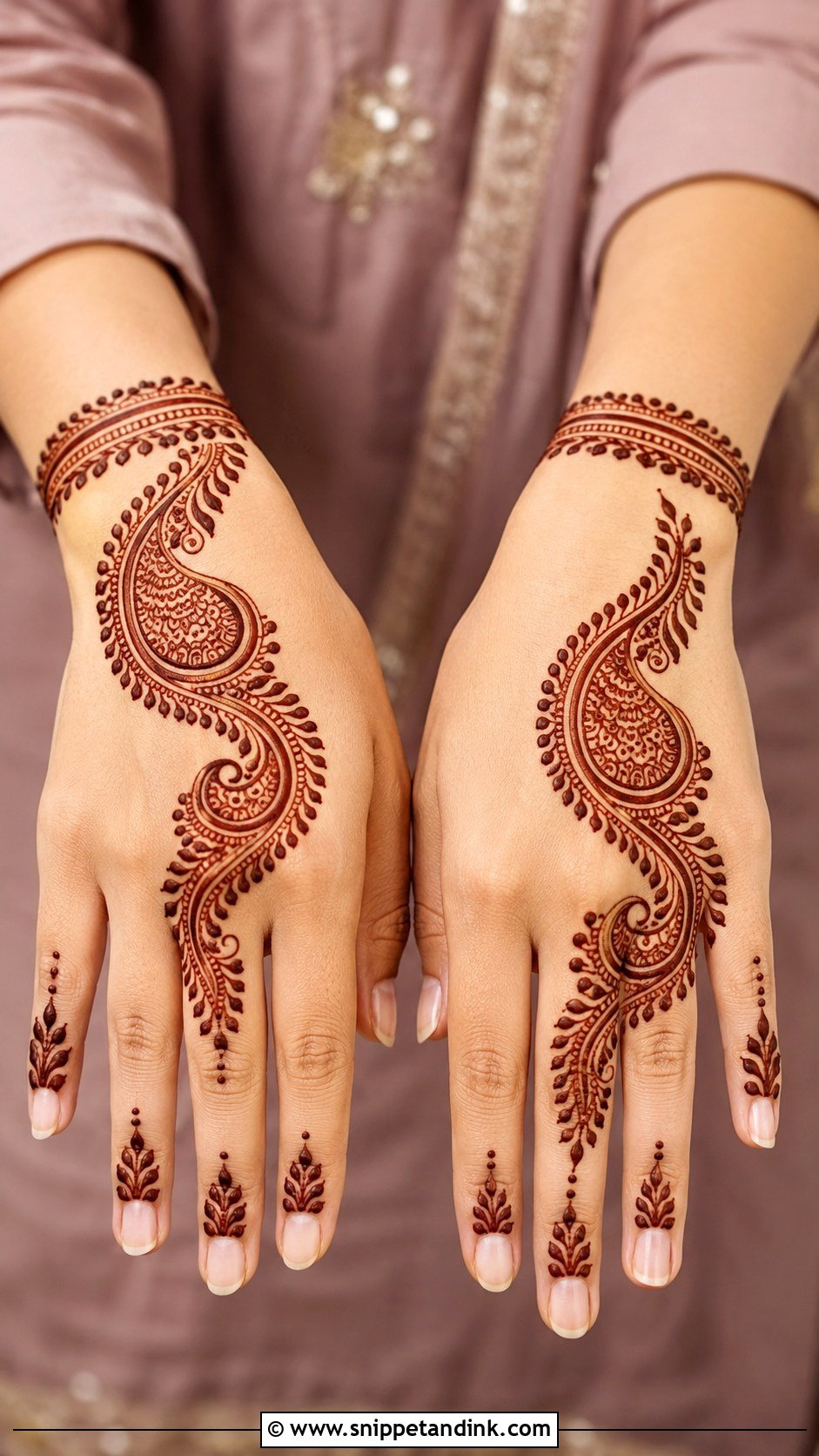 Back Hand Paisley Mehndi Design - Snippet and Ink - 30 Simple Easy Back Hand Mehndi Design Ideas