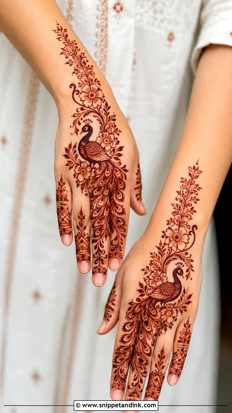 Back Hand Peacock Mehndi Design - Snippet and Ink - 30 Simple Easy Back Hand Mehndi Design Ideas