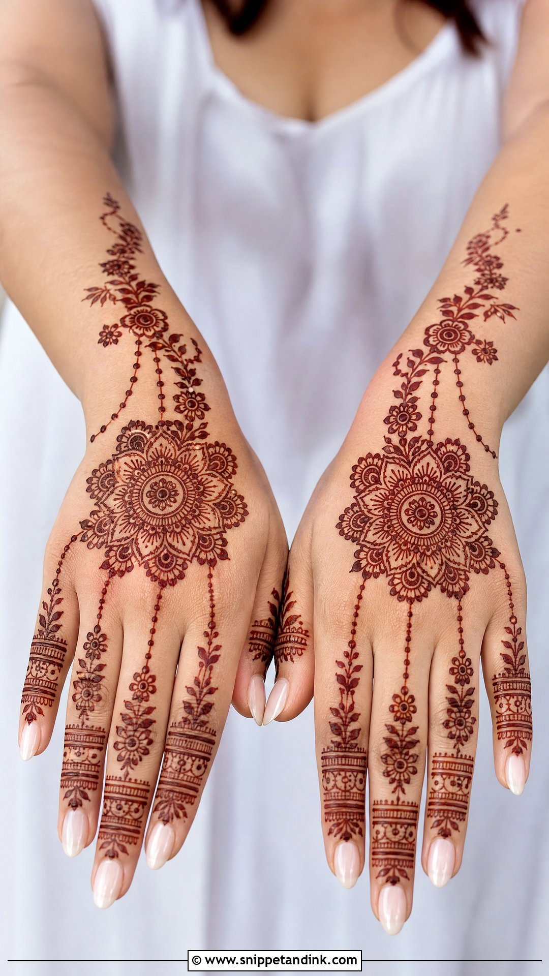 Back Hand Tattoo Mehndi Design - Snippet and Ink - 30 Unique Tattoo Mehndi Designs