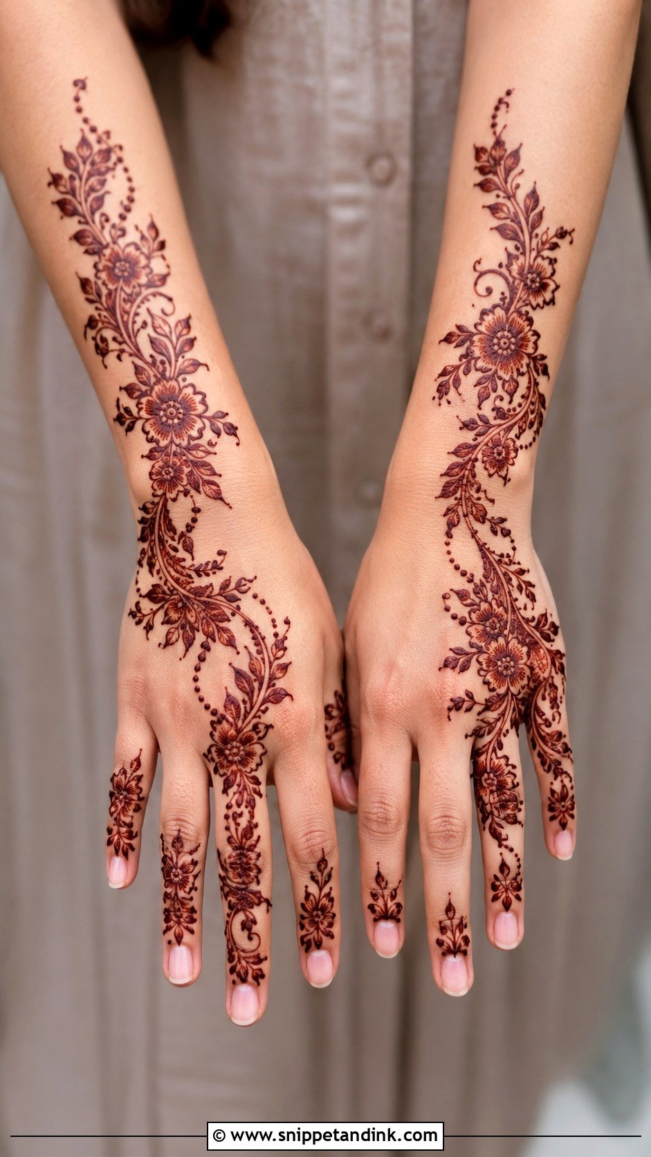Back Hand Vine Mehndi Design - Snippet and Ink - 30 Simple Easy Back Hand Mehndi Design Ideas