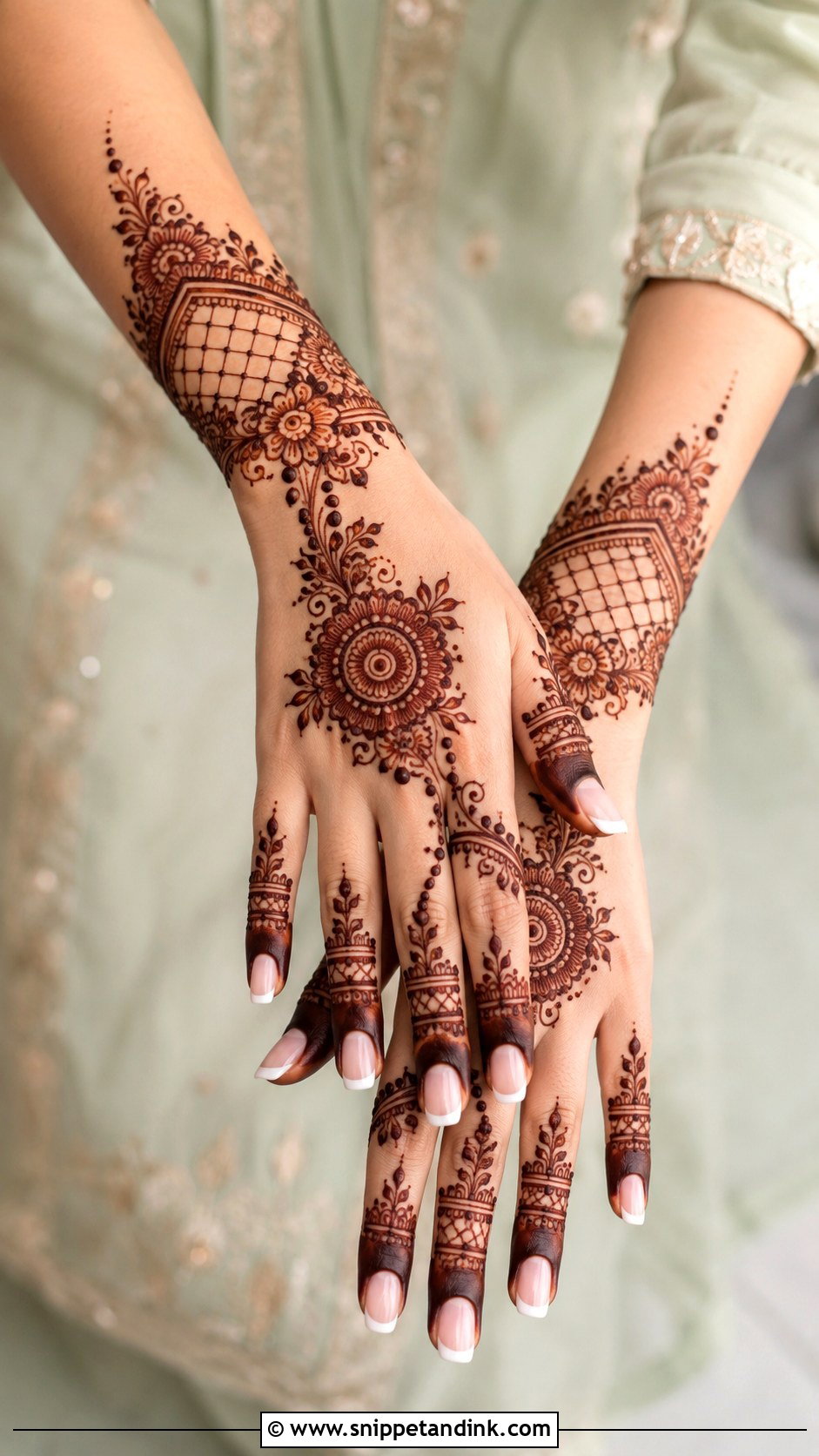 Back Hand Wedding Mehndi Design - Snippet and Ink - 35 Wedding Mehndi Designs