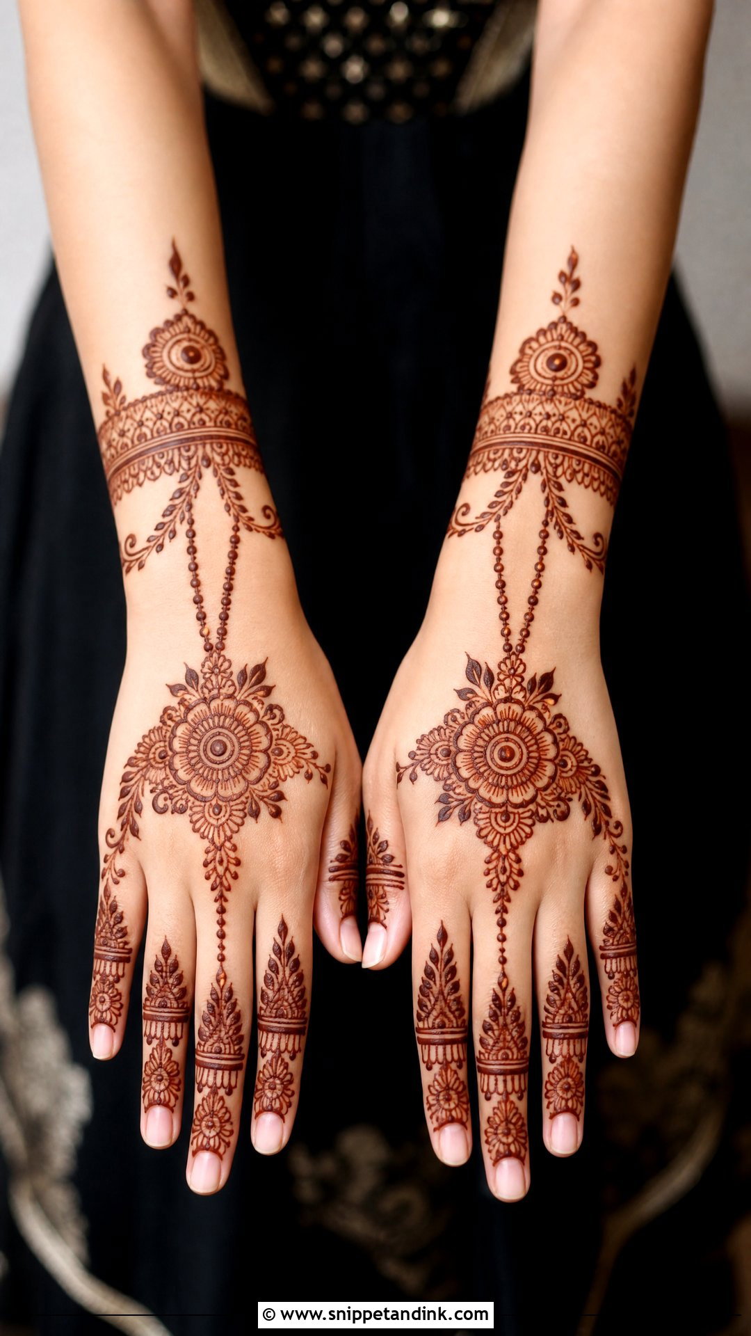Back Hand Wedding Mehndi Design - Snippet and Ink - 20 Wedding Mehndi Design Ideas