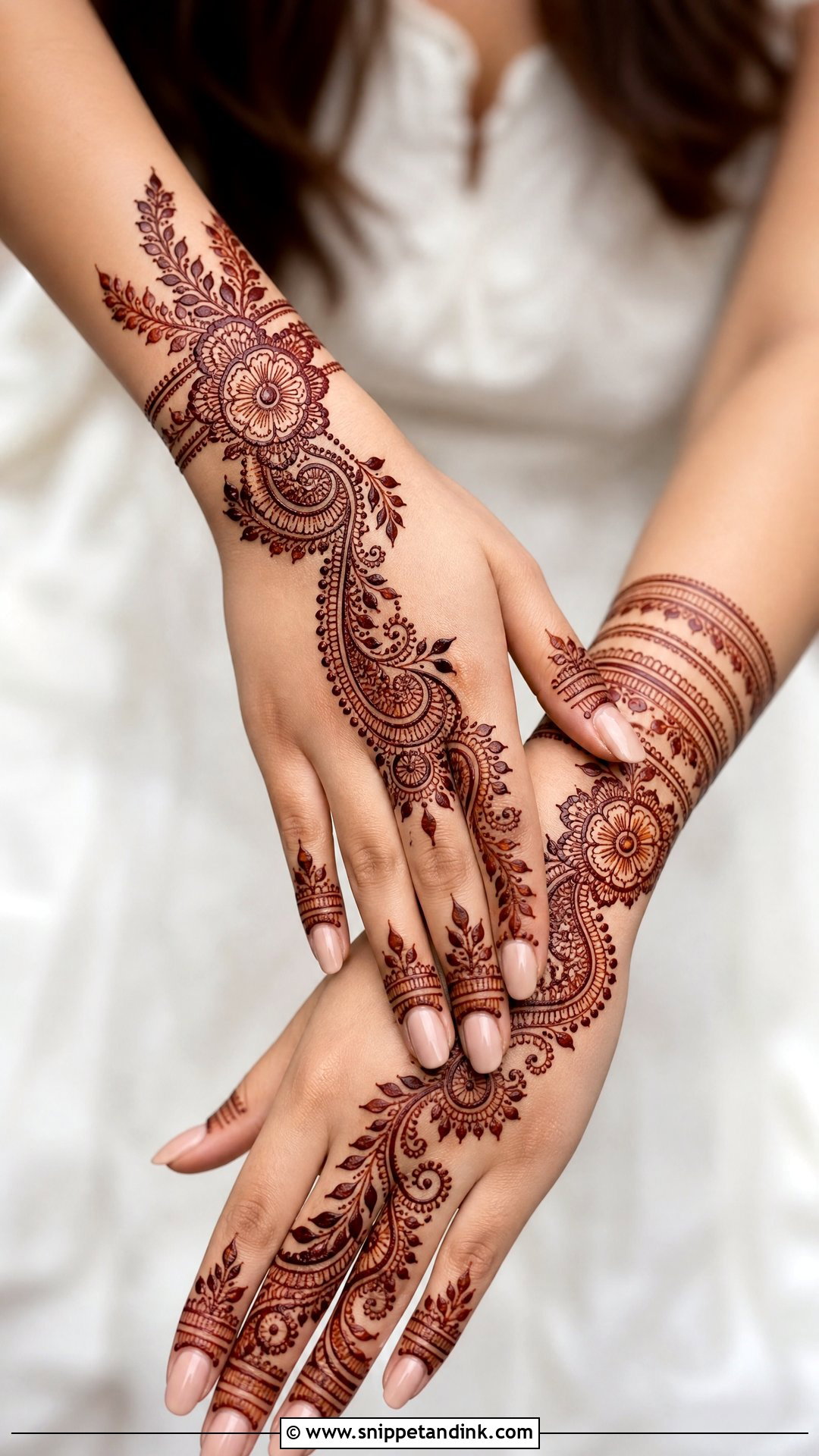 Back Hand Wrist Mehndi Design - Snippet and Ink - 30 Wrist Mehndi Designs