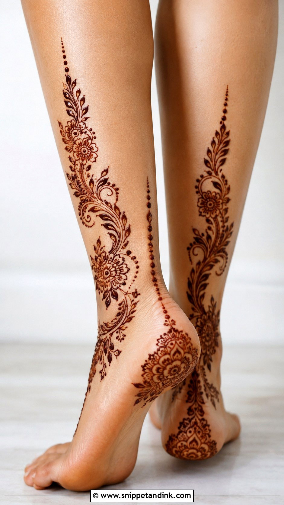 Back Leg Mehndi Design - Snippet and Ink - 35 Legs Mehndi Design Ideas