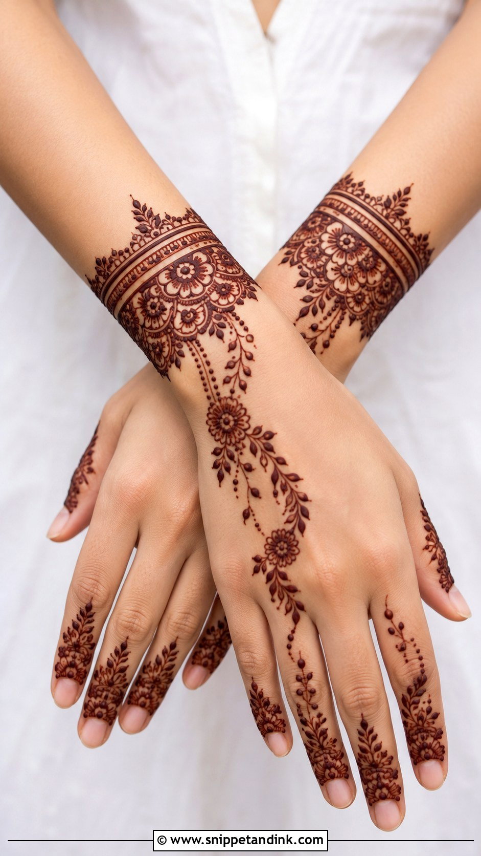 Back Wrist Mehndi Design - Snippet and Ink - 35 Back Mehndi Designs