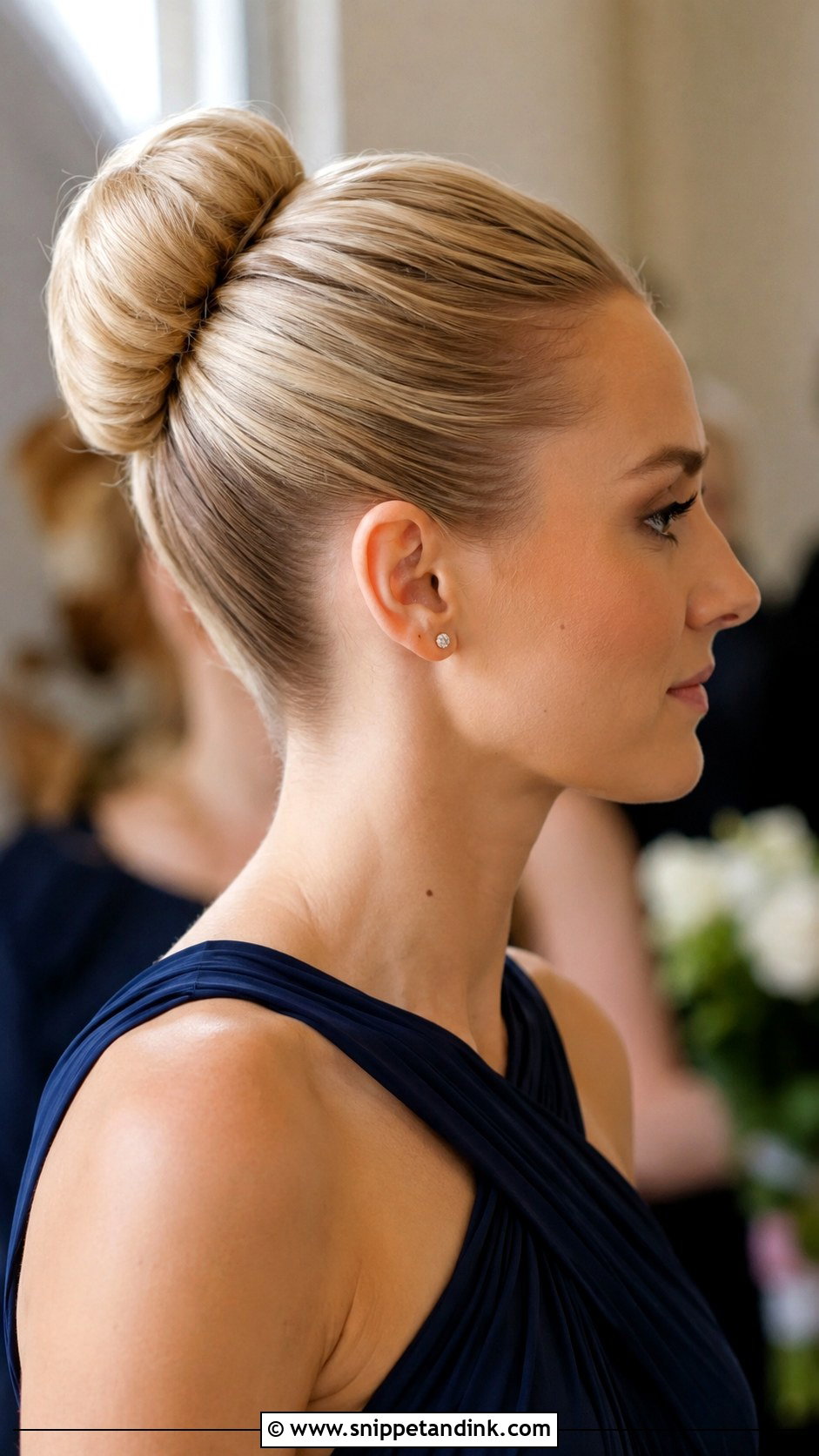 Ballerina Bun Bridesmaid Updo - Snippet and Ink - 20 Updo Hair Styles for Bridesmaids