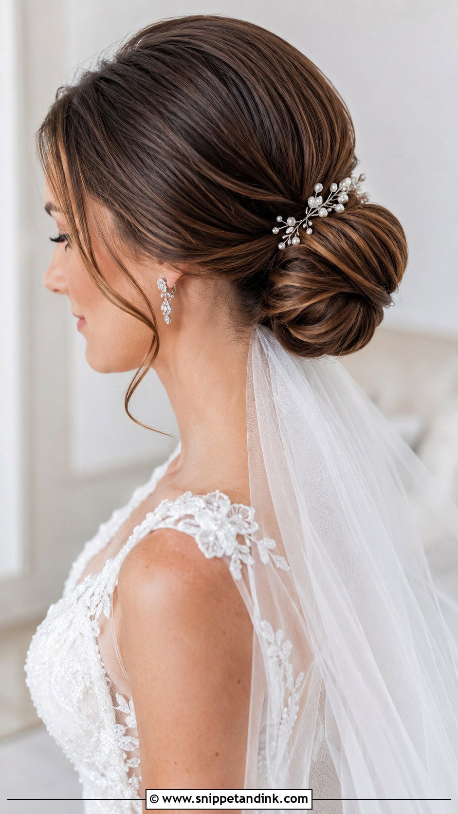 Ballerina Bun For Elegant Brides - Snippet and Ink - 25 Bride Bun Hairstyles