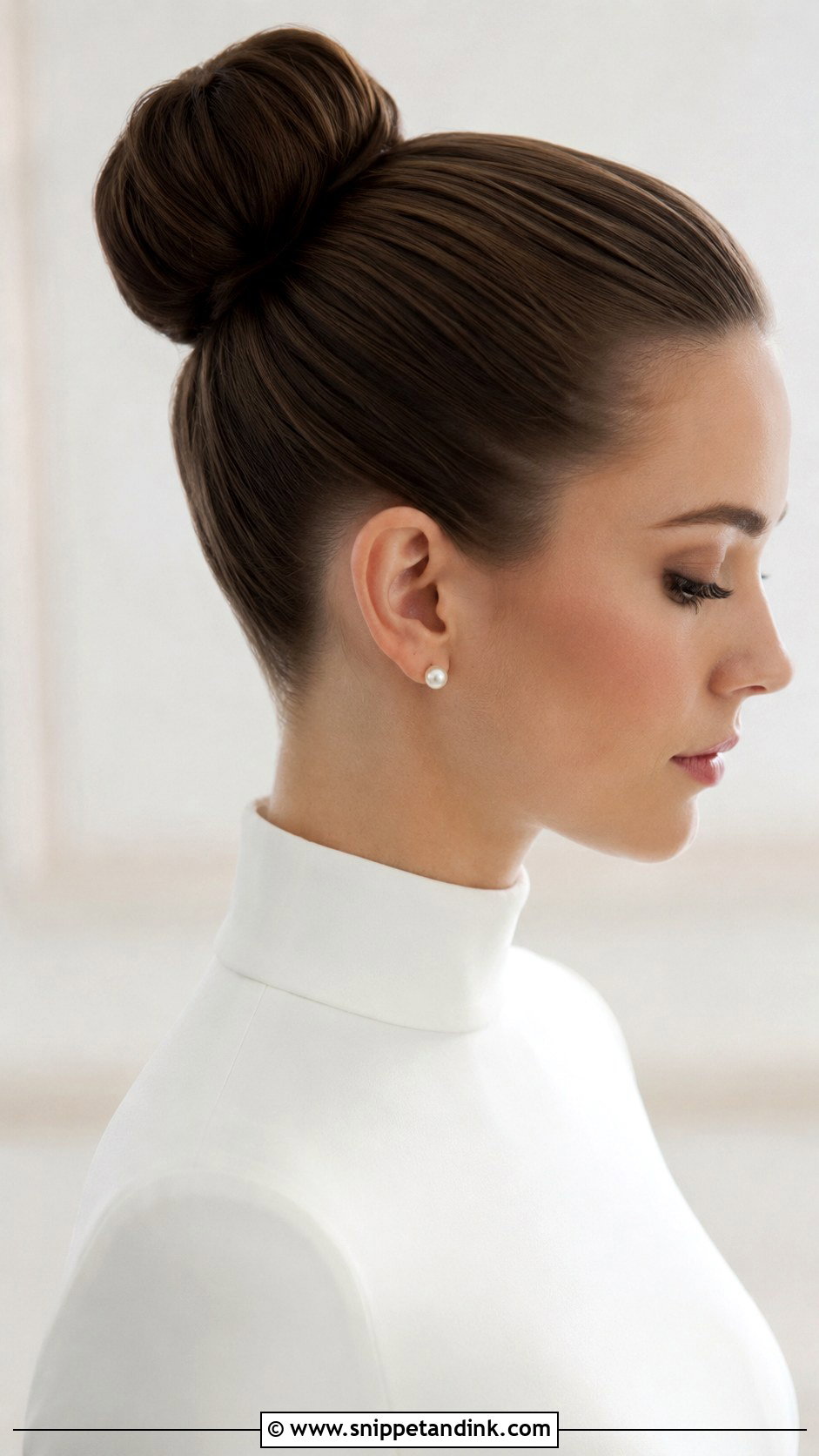 Ballerina Bun For High Neck Wedding Dress - Snippet and Ink - 20 High Neck Wedding Hairstyles
