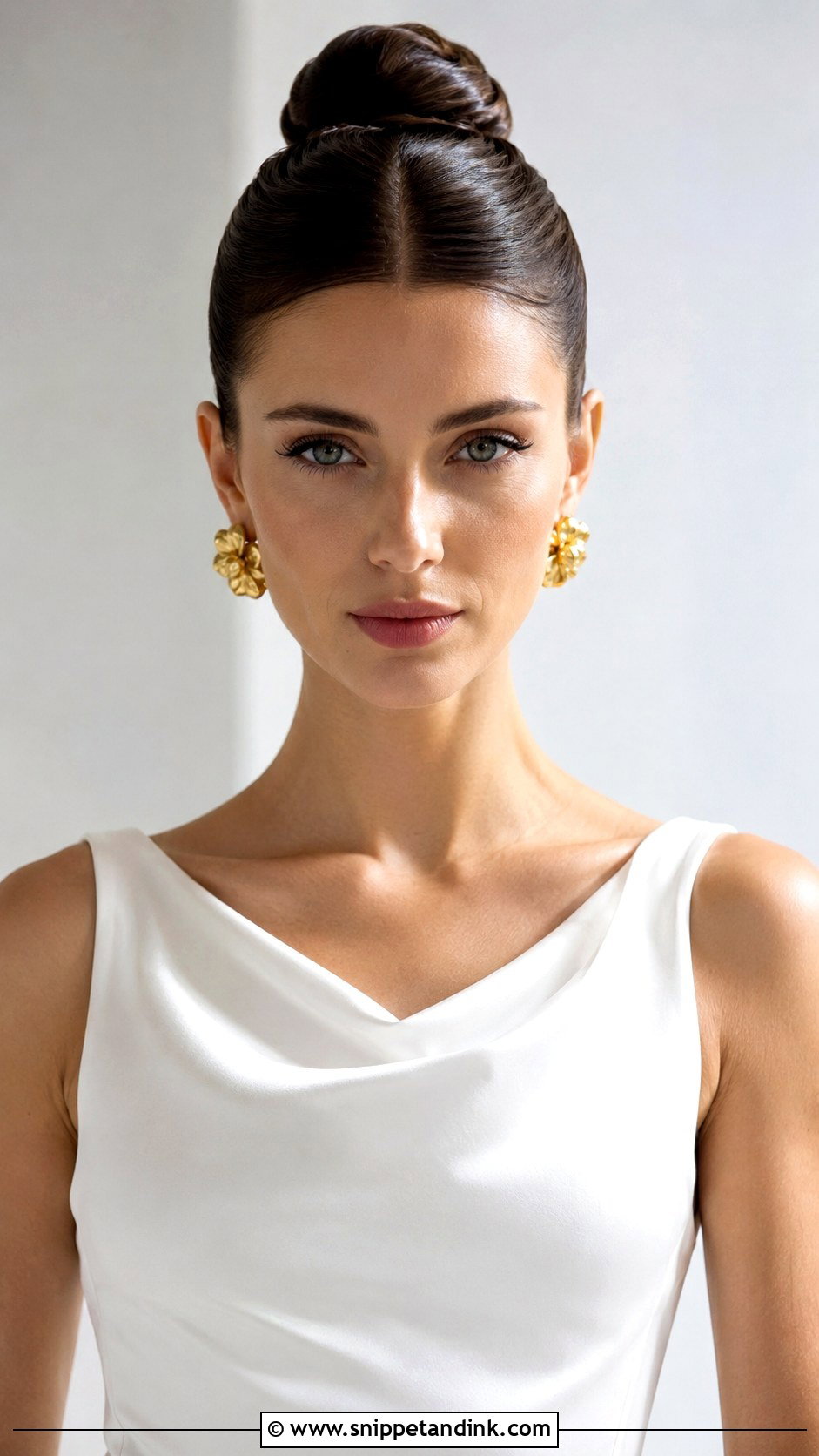 Ballerina Bun With Center Part - Snippet and Ink - 35 Engagement Hairstyles