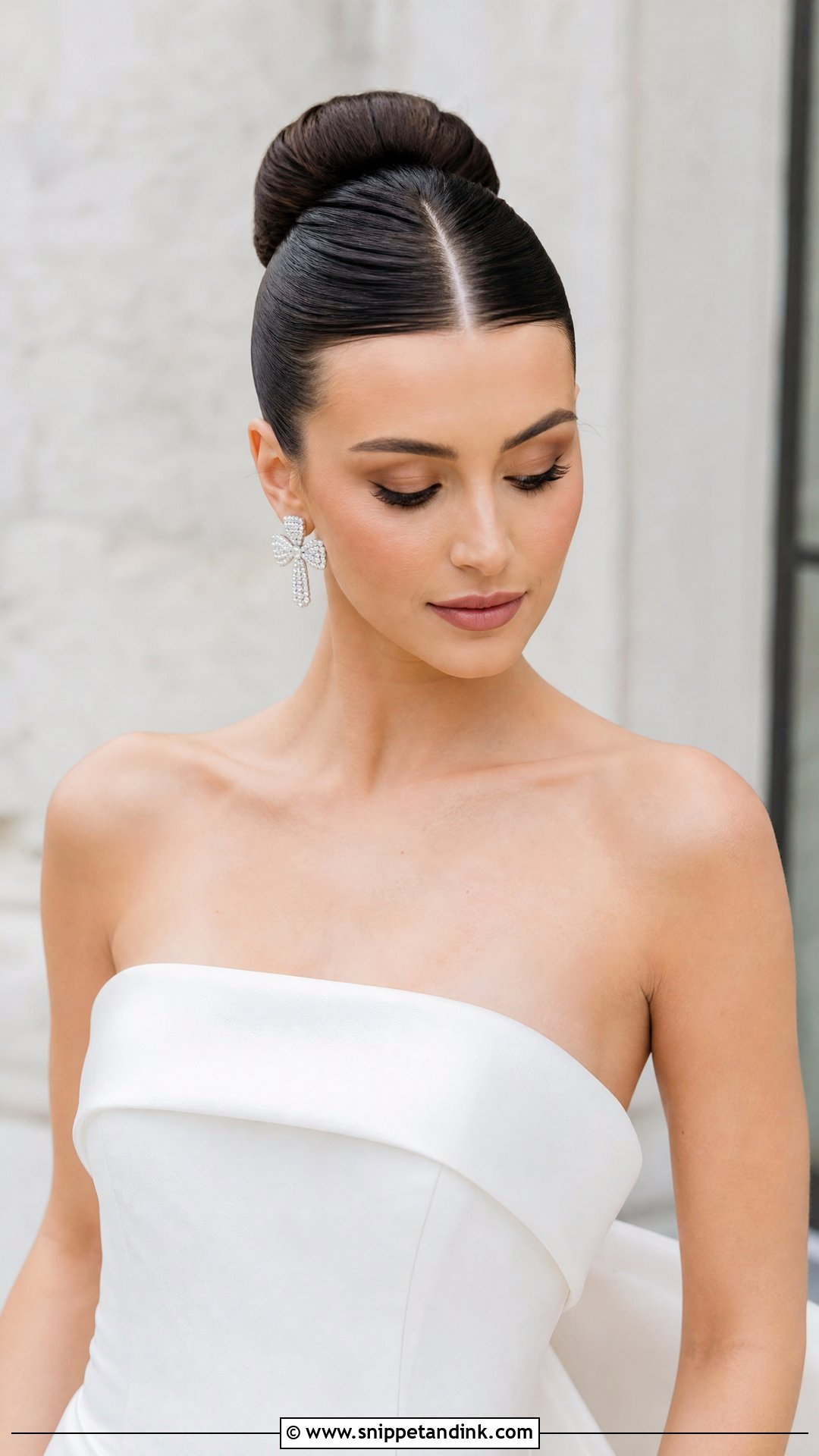 Ballerina Bun With Center Part - Snippet and Ink - 20 Bridal Hair Do Ideas