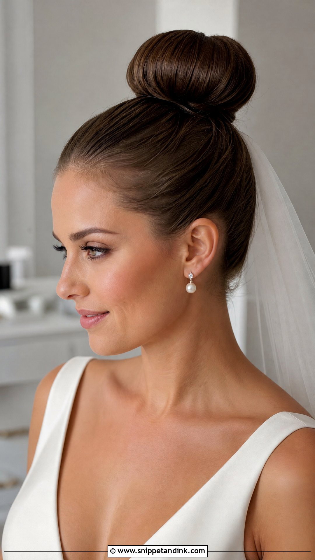 Ballerina High Bun Wedding Hair - Snippet and Ink - 20 High Bun Bridal Hair Ideas