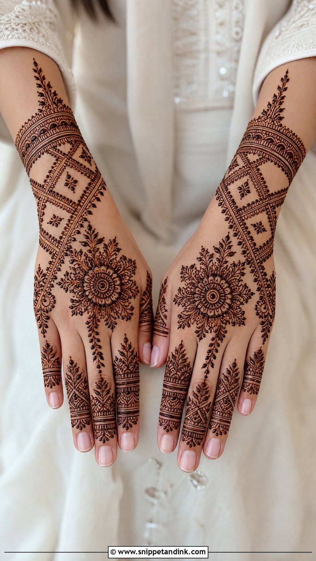 Balochi Back Hand Mehndi Design - Snippet and Ink - 20 Balochi Mehndi Designs