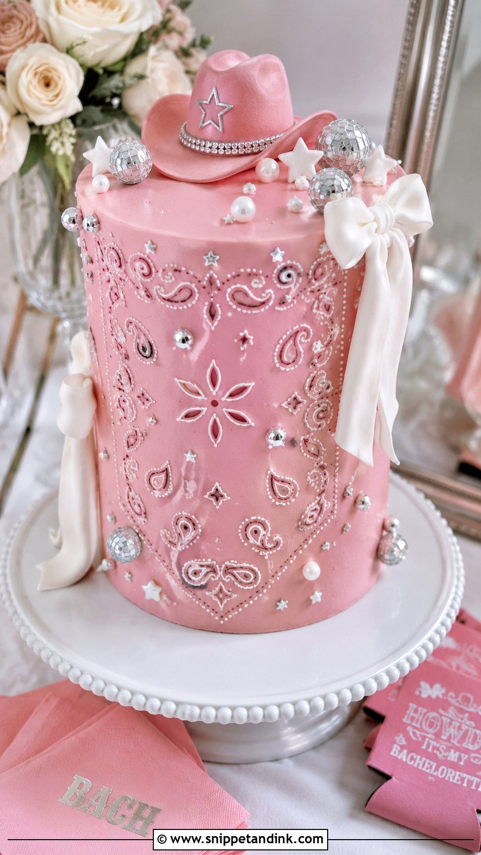 Bandana Cowgirl Cake - Snippet and Ink - 25 Disco Cowgirl Bachelorette Cake Ideas for Wedding