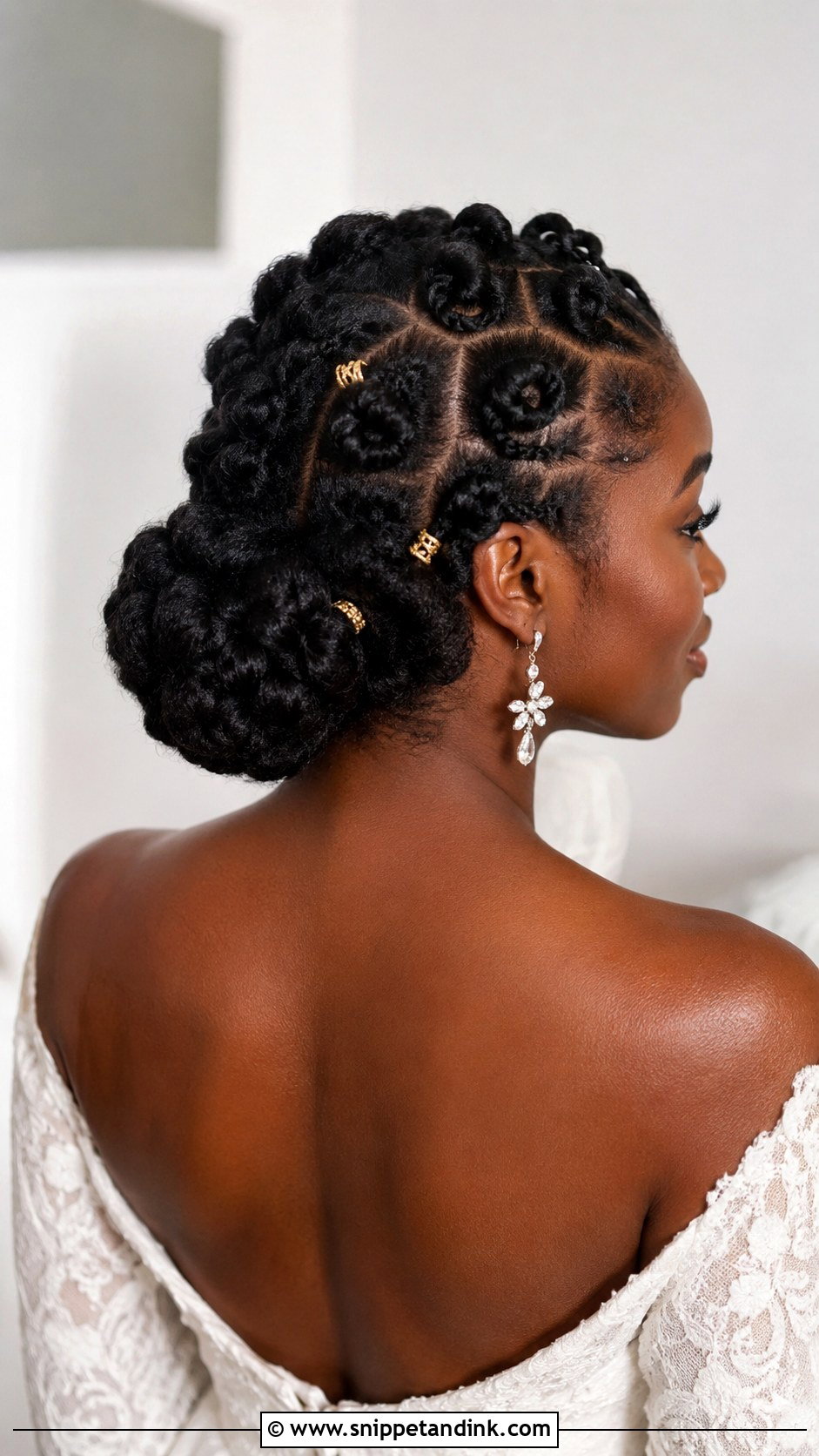 Bantu Inspired Low Bun - Snippet and Ink - 20 Low Bun Wedding Hair Black Women Ideas