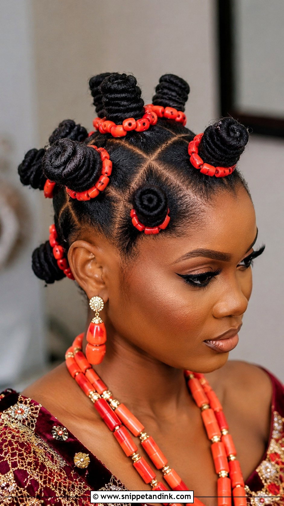 Bantu Knot Bridal Style - Snippet and Ink - 20 Igbo Bride Hairstyles