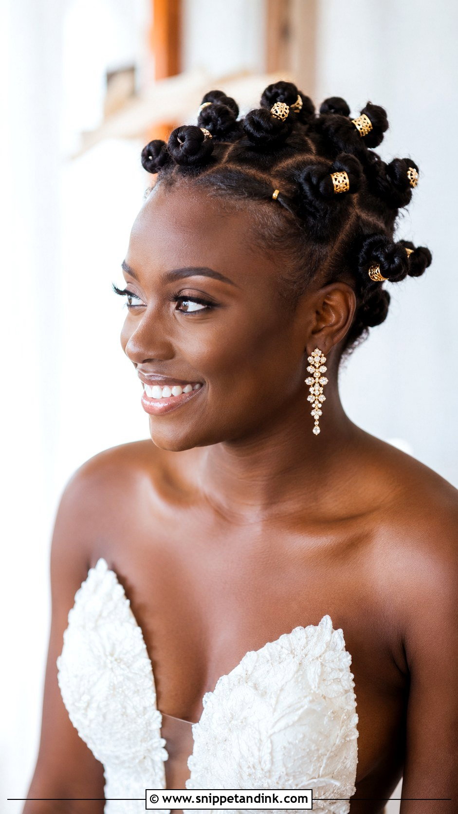 Bantu Knot Inspired Updo - Snippet and Ink - 20 Updo Wedding Hairstyles for Black Women