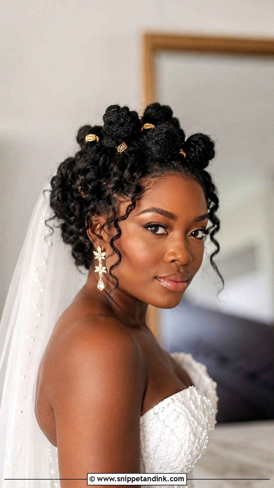 Bantu Knot Inspired Updo - Snippet and Ink - 20 Afro Wedding Hair Ideas