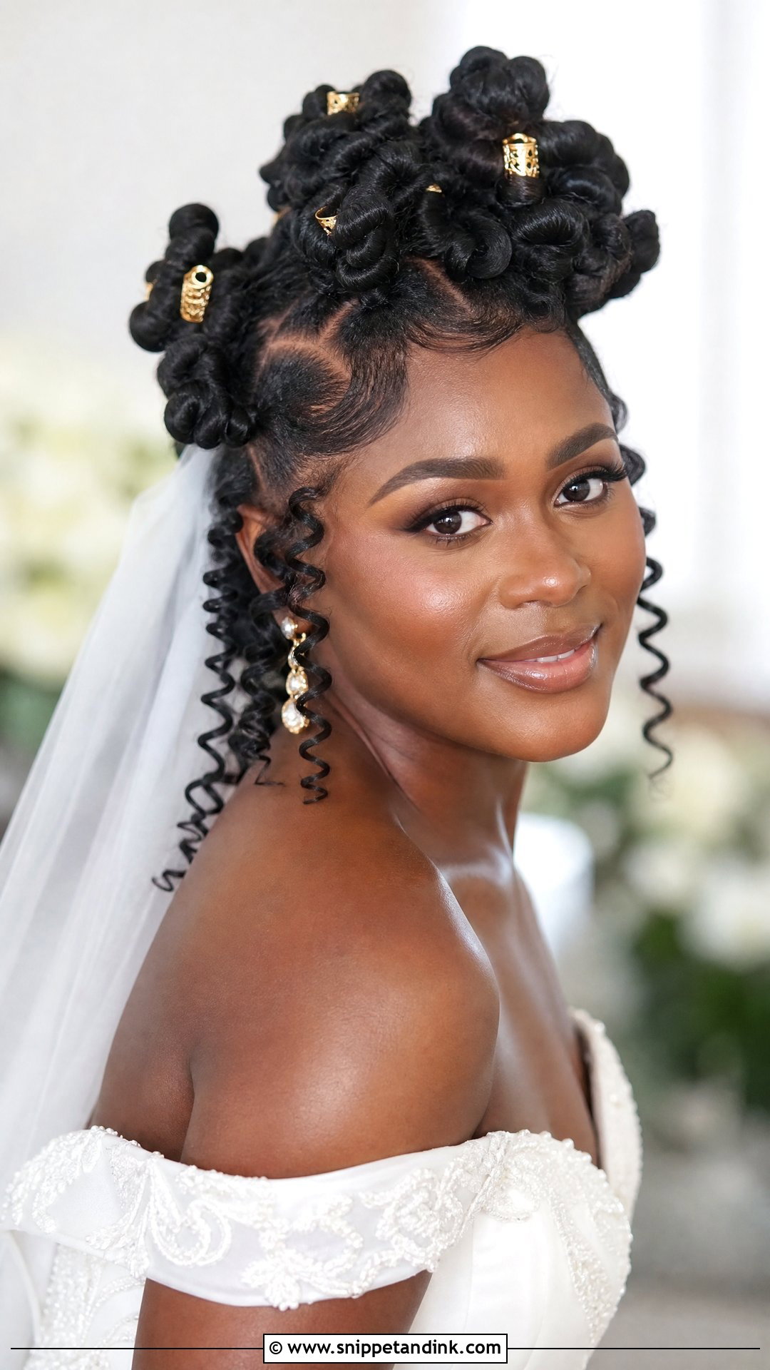 Bantu Knot Inspired Wedding Style - Snippet and Ink - 20 Natural Hair Styles for Brides