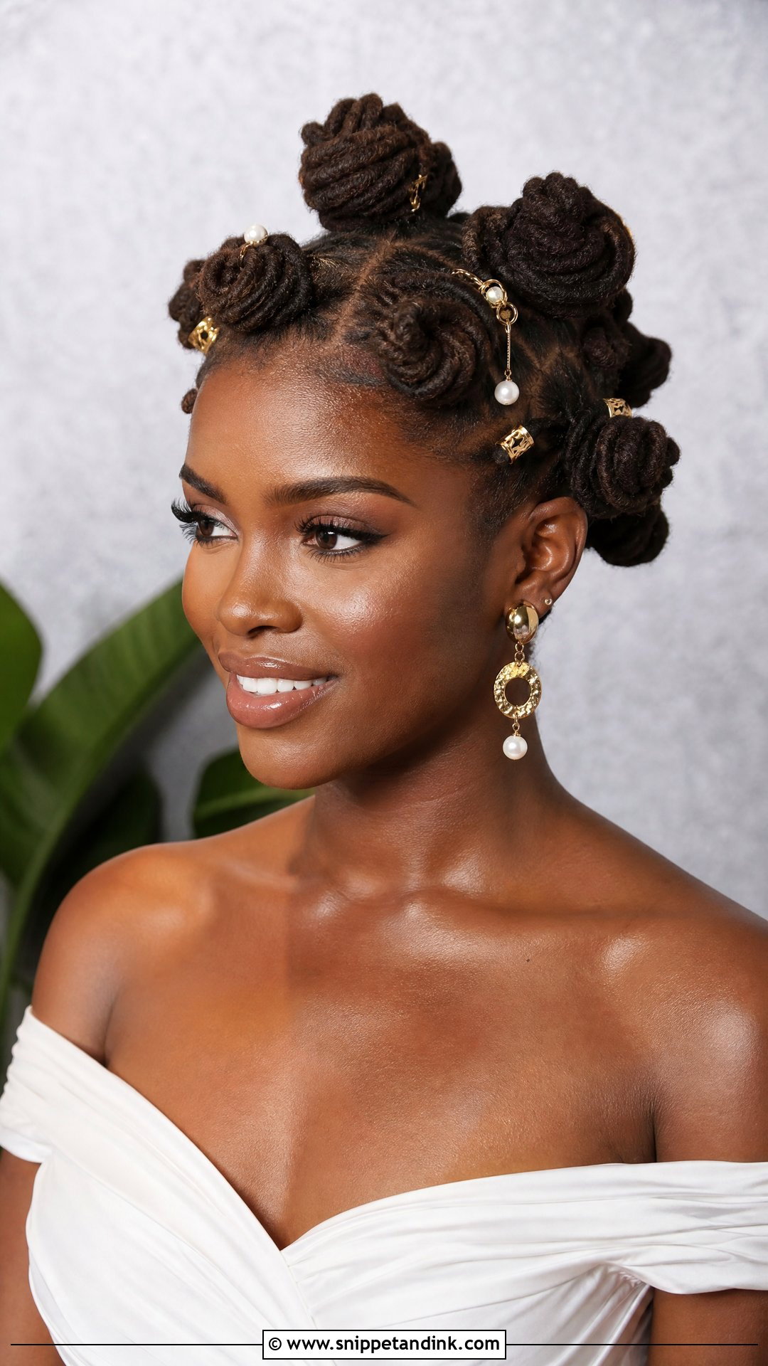 Bantu Knot Loc Updo - Snippet and Ink - 20 Loc Bridal Hairstyles
