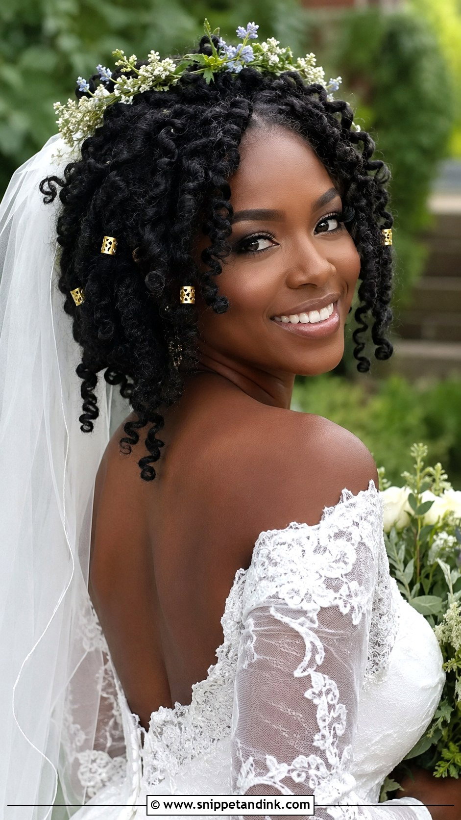 Bantu Knot Out Locs - Snippet and Ink - 25 Locs Wedding Hairstyles Brides