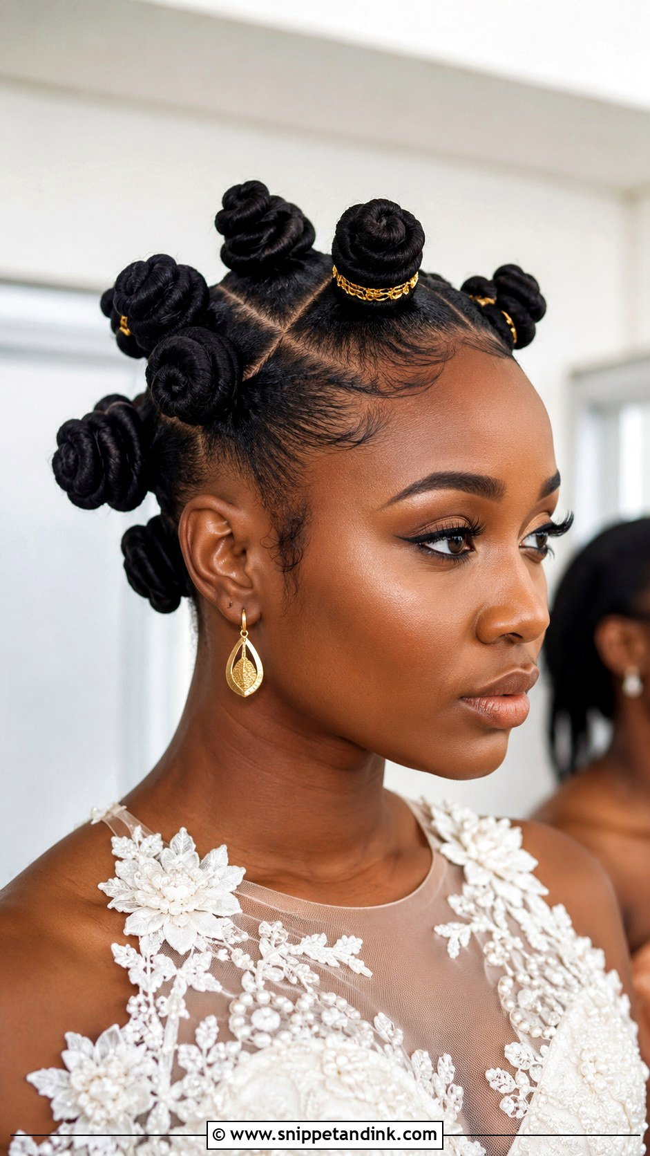 Bantu Knot Updo - Snippet and Ink - 25 Natural Hair Updo Wedding Ideas