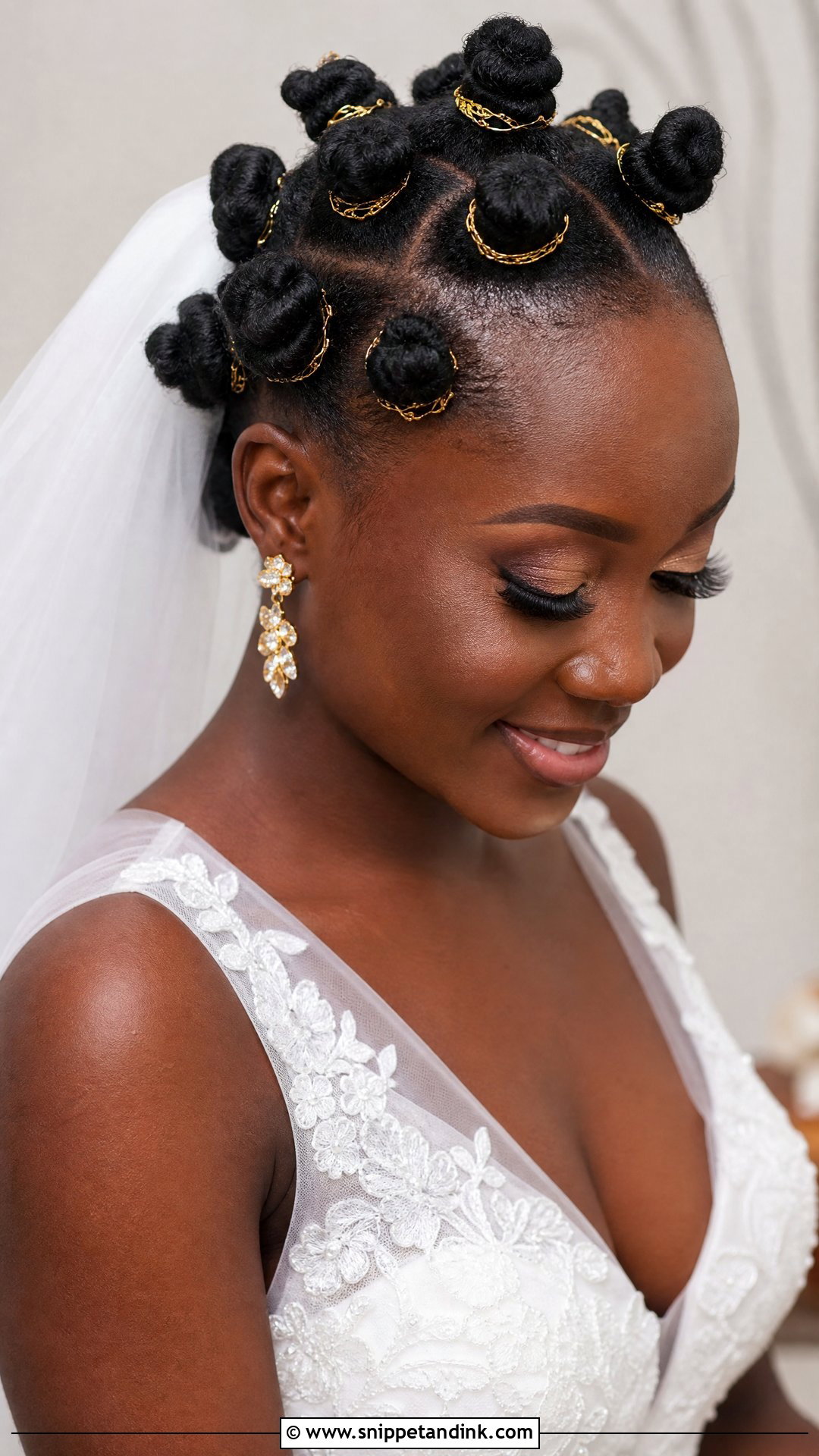 Bantu Knot Wedding Hairstyle - Snippet and Ink - 25 Black Hair Bride Hairstyles