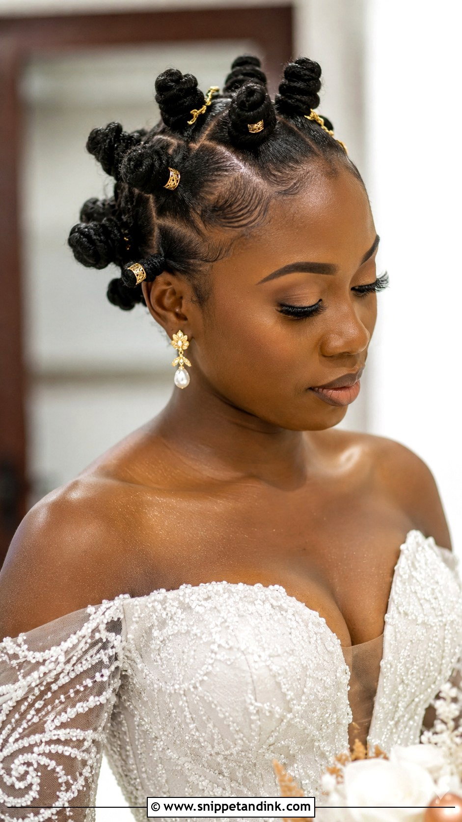 Bantu Knots Bridal Hairstyle - Snippet and Ink - 25 Bridal Hair Black Women Ideas