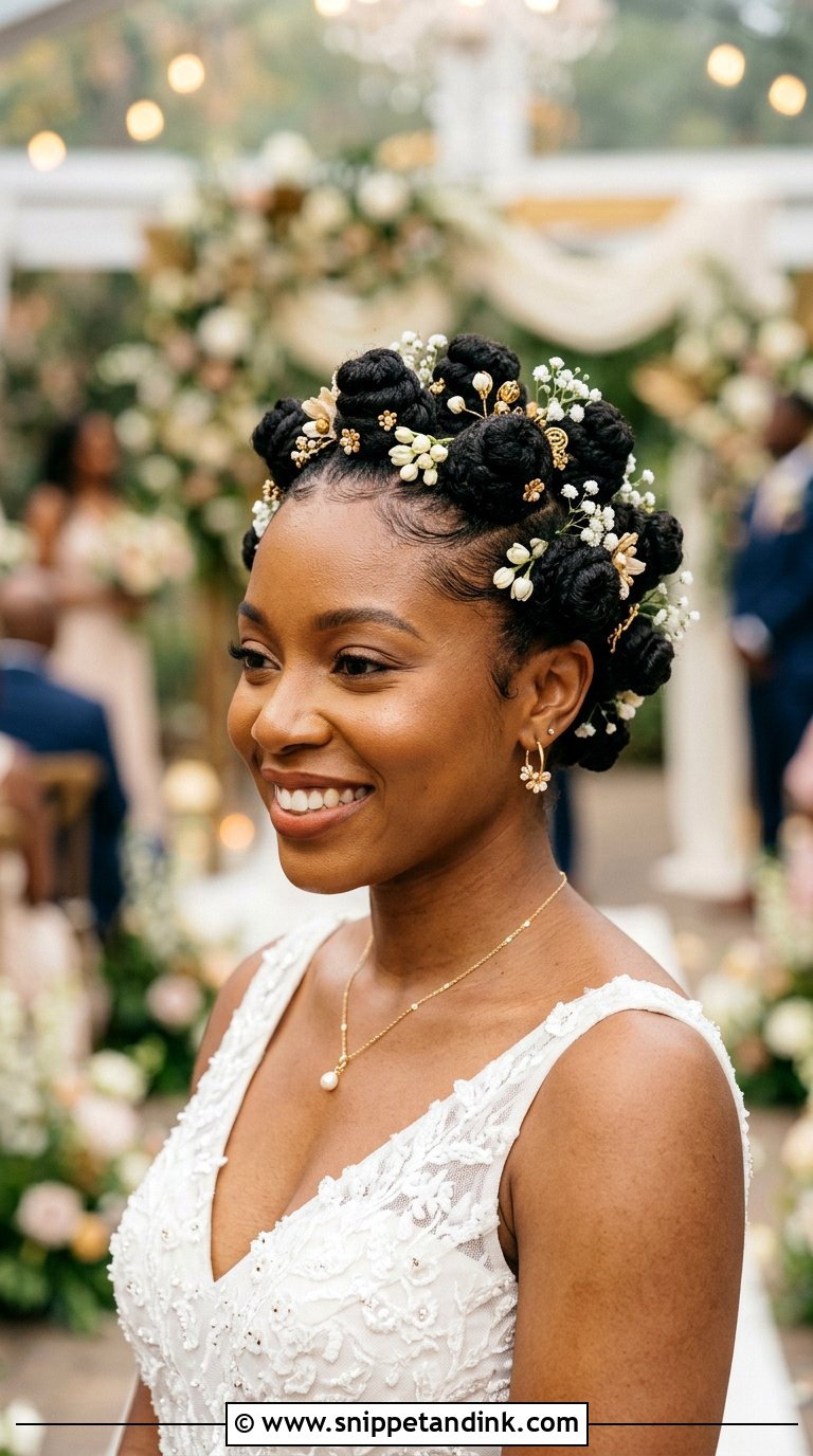 Bantu Knots Bridal Look - Snippet and Ink - 20 Black Wedding Hair Ideas