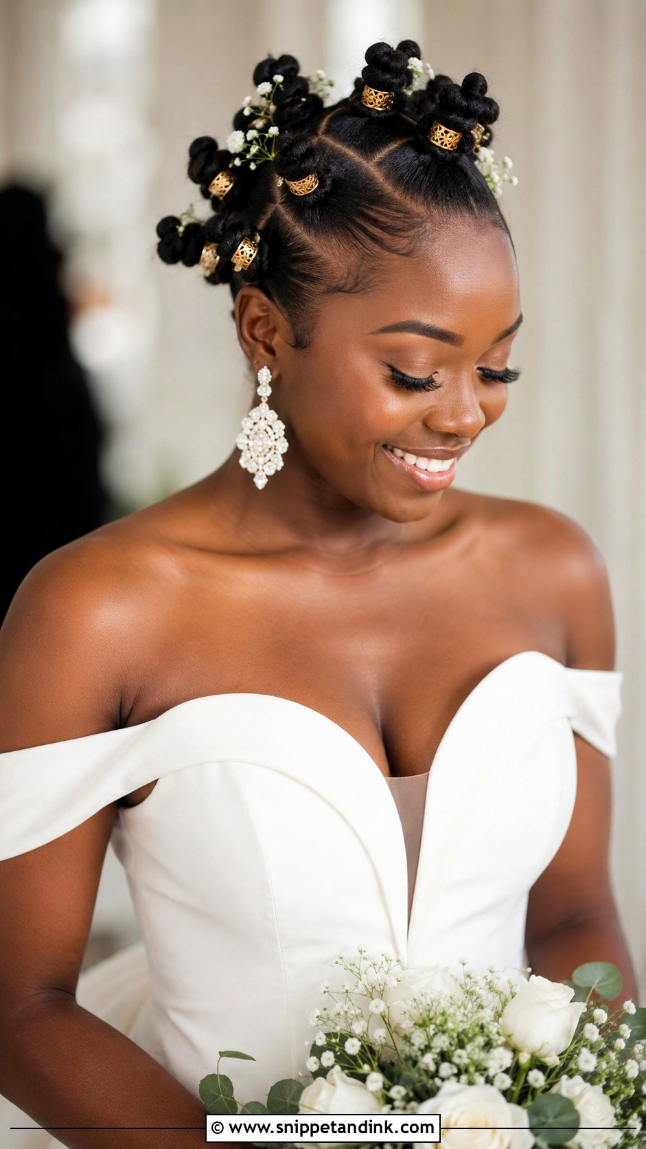 Bantu Knots Bridal Style - Snippet and Ink - 20 Natural Hair Wedding Hairstyles