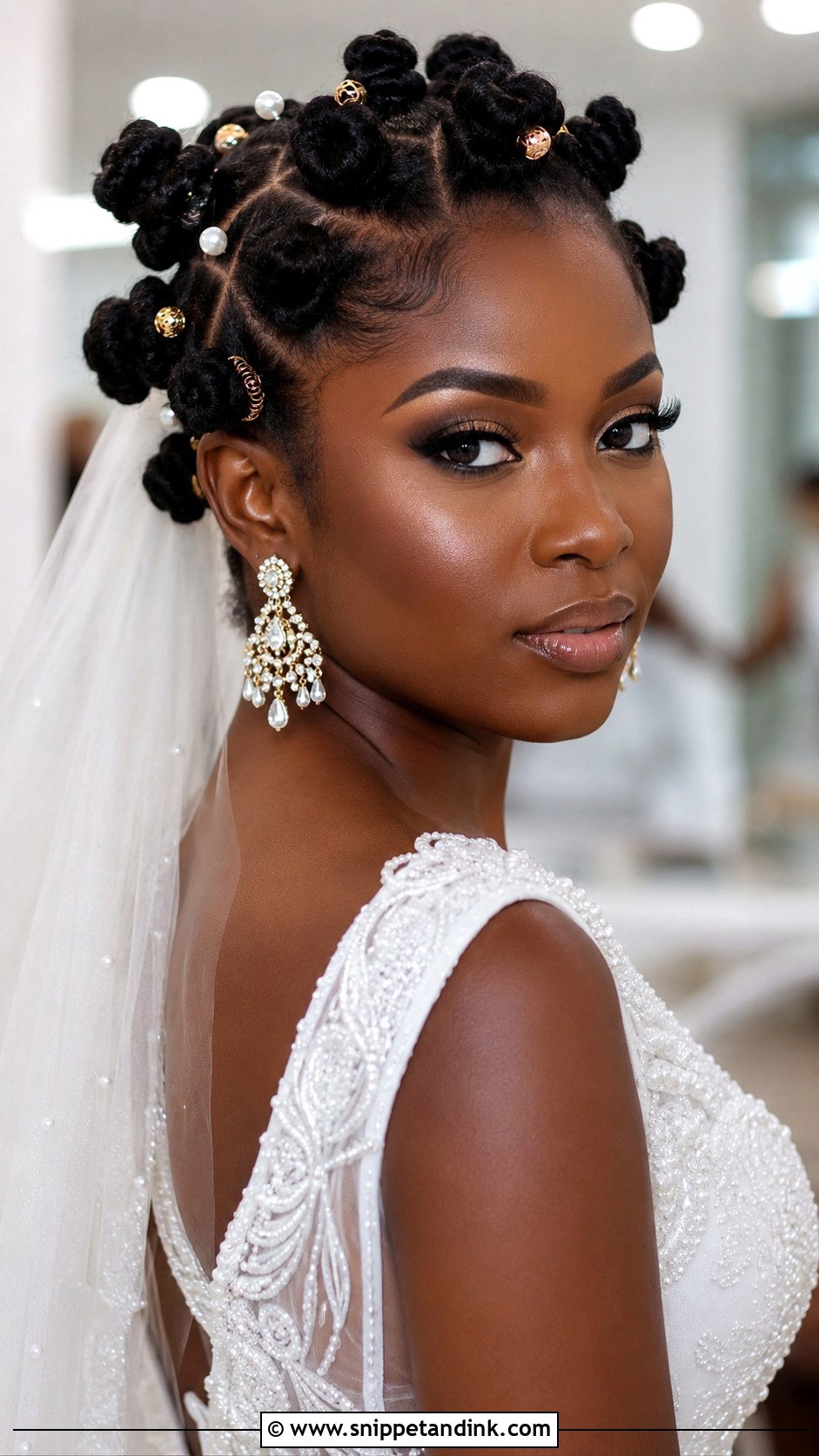 Bantu Knots Bridal Style - Snippet and Ink - 30 Black Bridal Hairstyles
