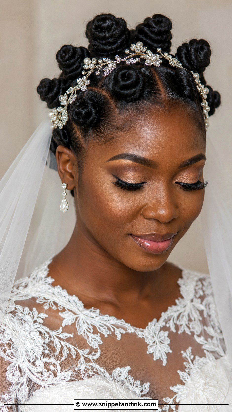 Bantu Knots Bridal Updo - Snippet and Ink - 20 African Bridal Hairstyles Natural Hair Brides