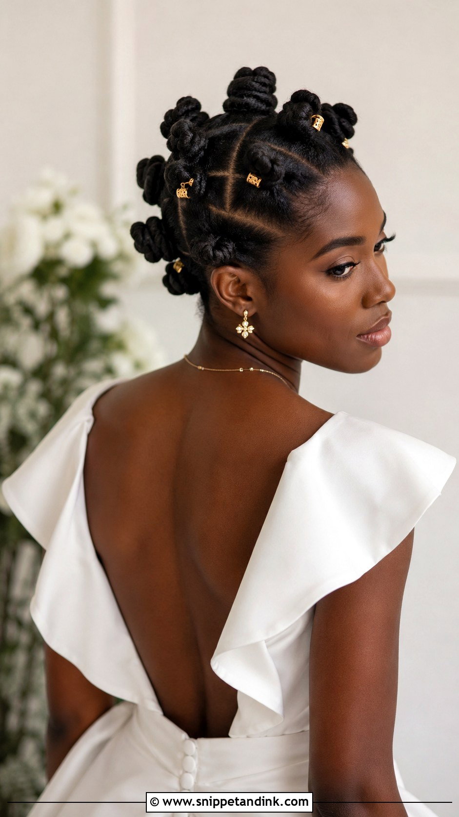 Bantu Knots Styled Updo - Snippet and Ink - 20 Black Hair Wedding Hairstyles