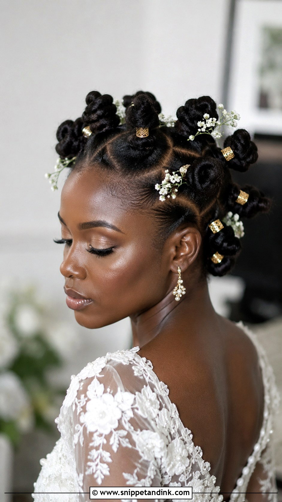 Bantu Knots Updo - Snippet and Ink - 20 Bridal Natural Hairstyles