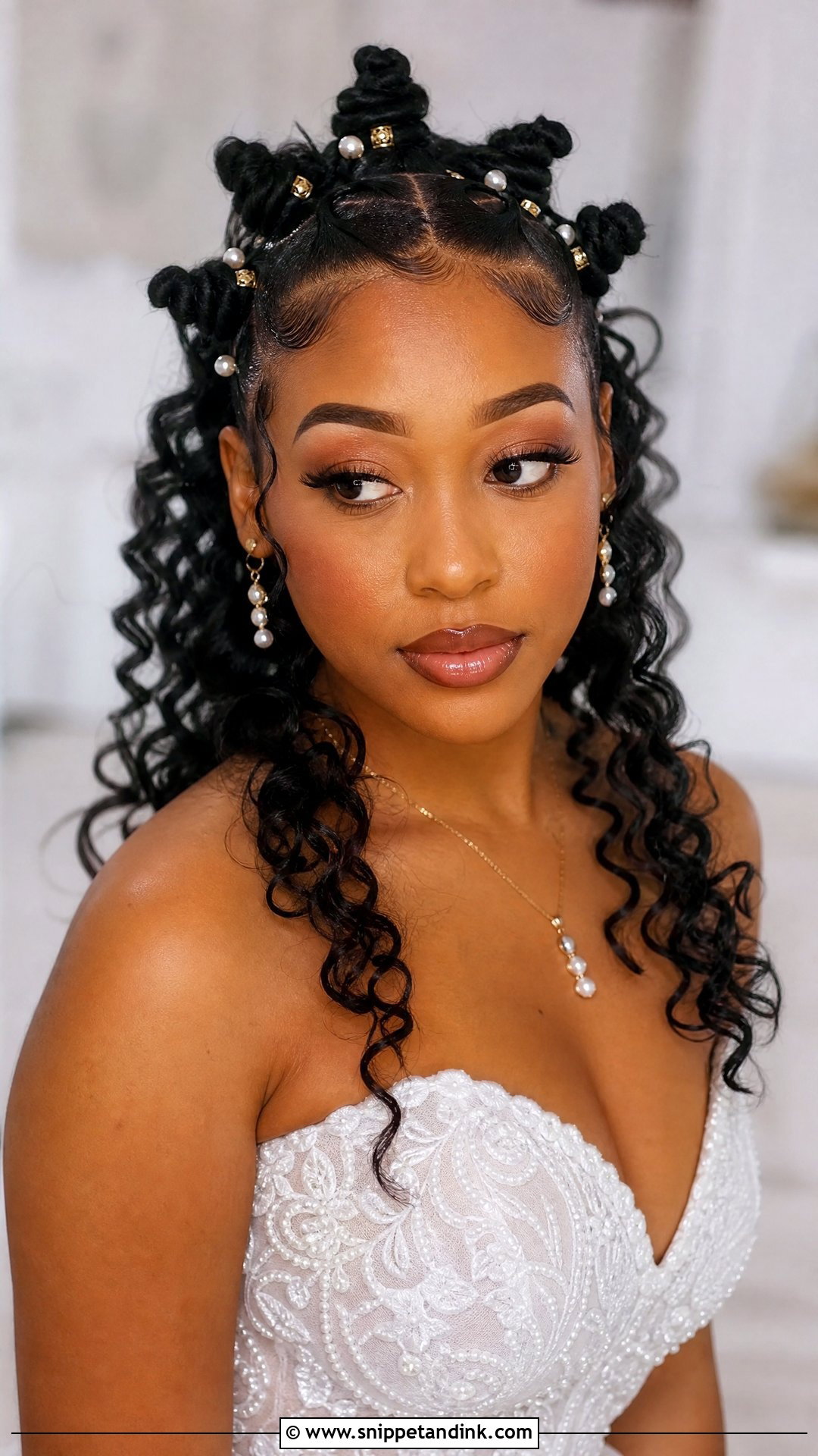 Bantu Knots With Soft Curls - Snippet and Ink - 20 Wedding Hair Black Hair Ideas