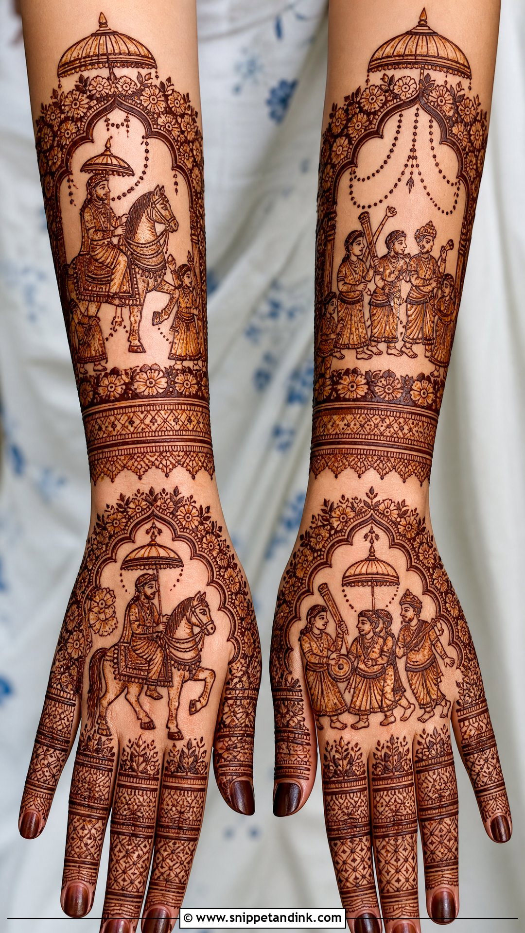 Baraat Bridal Figure Mehndi - Snippet and Ink - 25 Bridal Figure Mehndi Designs