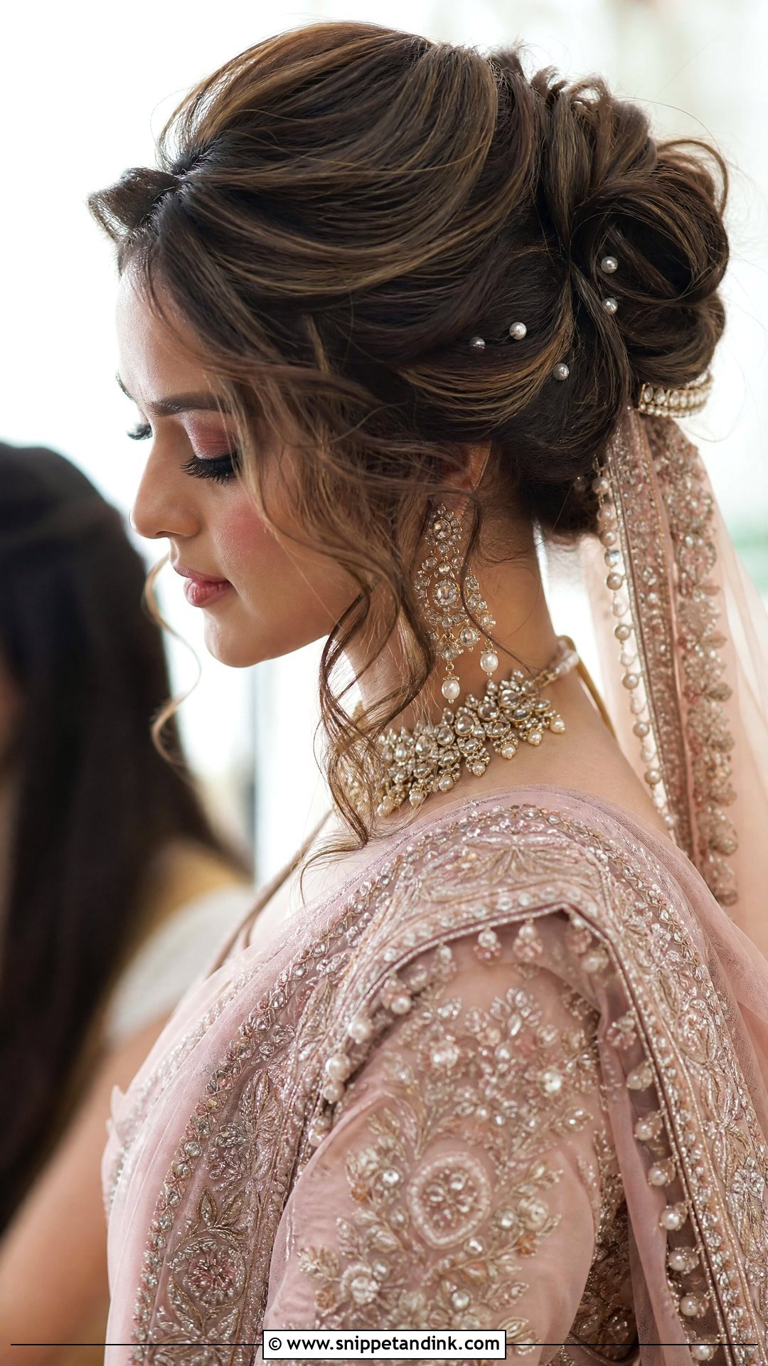 Baraat Bridal Messy Bun - Snippet and Ink - 15 Baraat Bride Hairstyles