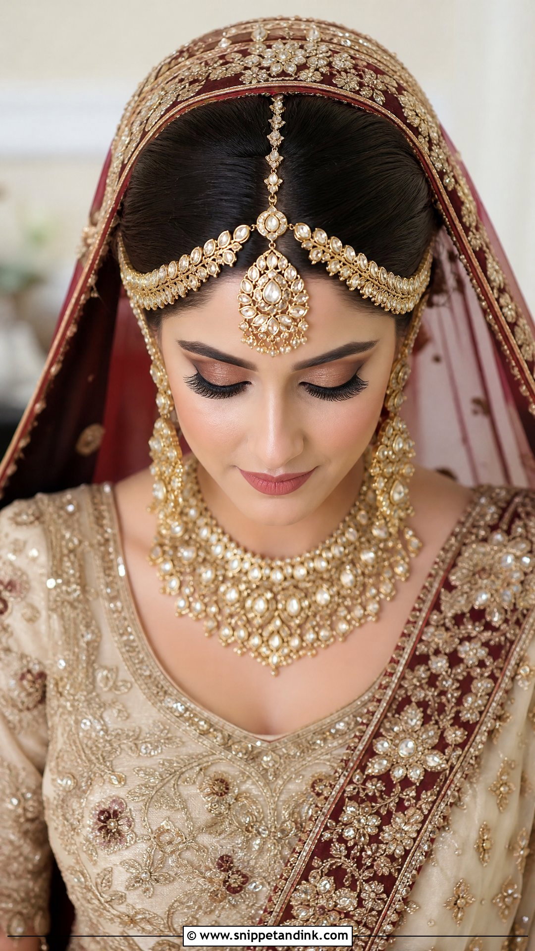 Baraat Bridal Middle Part Bun - Snippet and Ink - 15 Baraat Bride Hairstyles