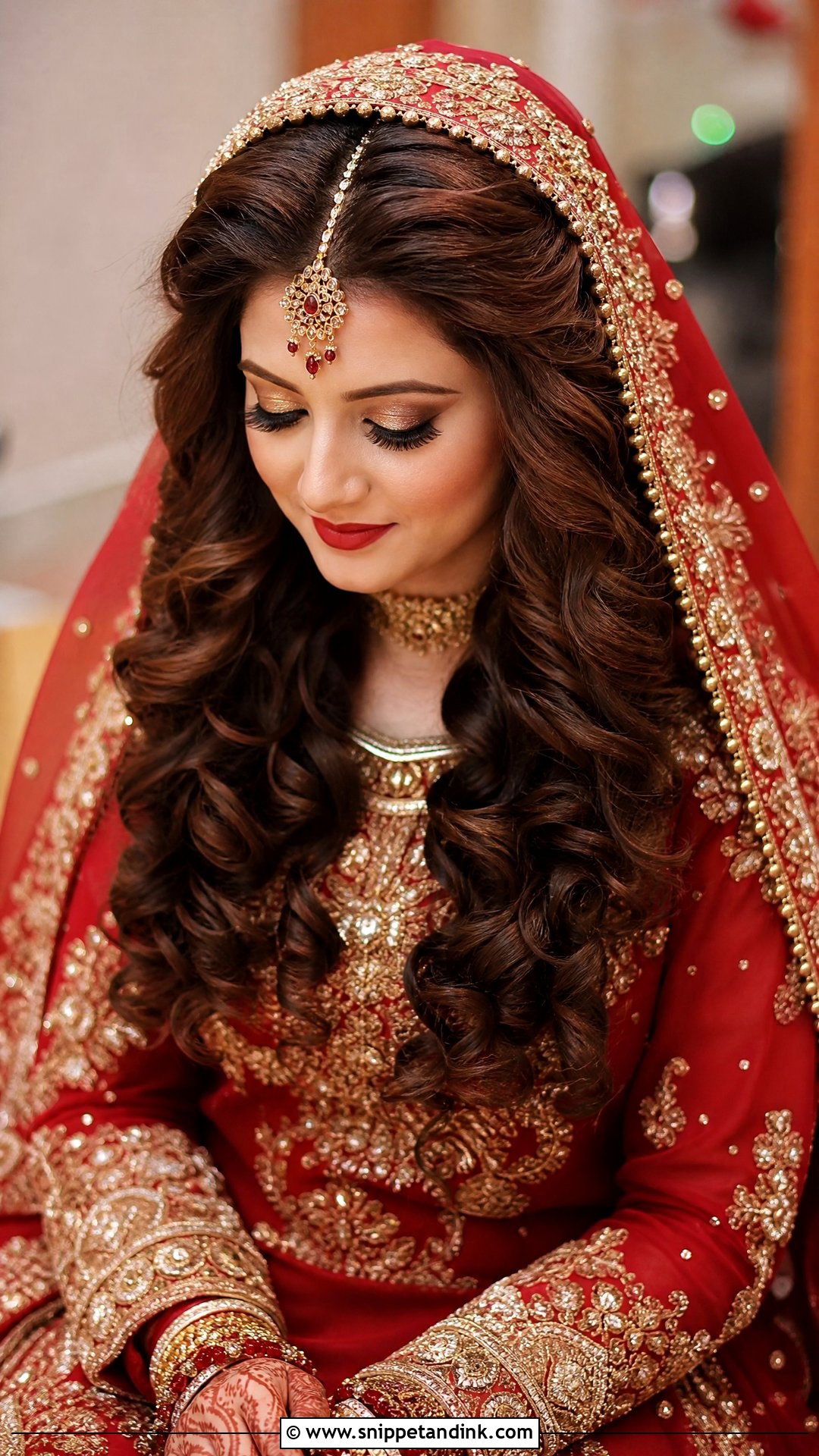 Baraat Bridal Open Curls - Snippet and Ink - 15 Baraat Bride Hairstyles