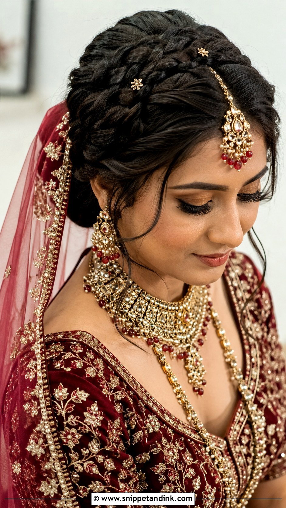 Barat Bridal Braided Bun - Snippet and Ink - 20 Bridal Hairstyles for Barat